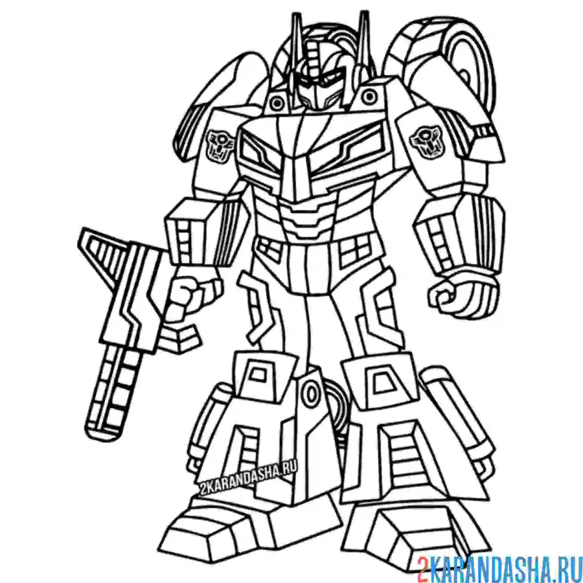 Раскраска оптимус-прайм трансформер