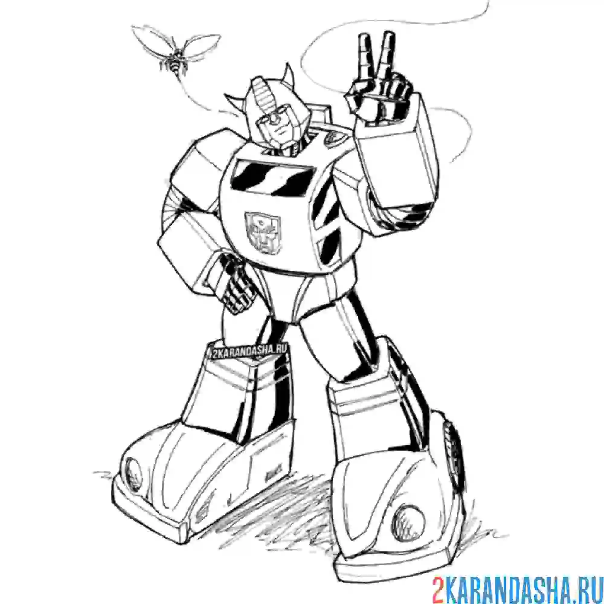 Раскраска автобот трансформер добряк