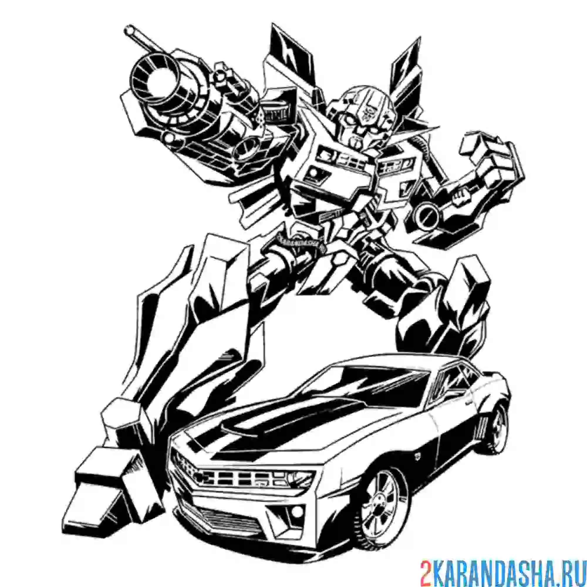 Раскраска оптимус прайм и машина