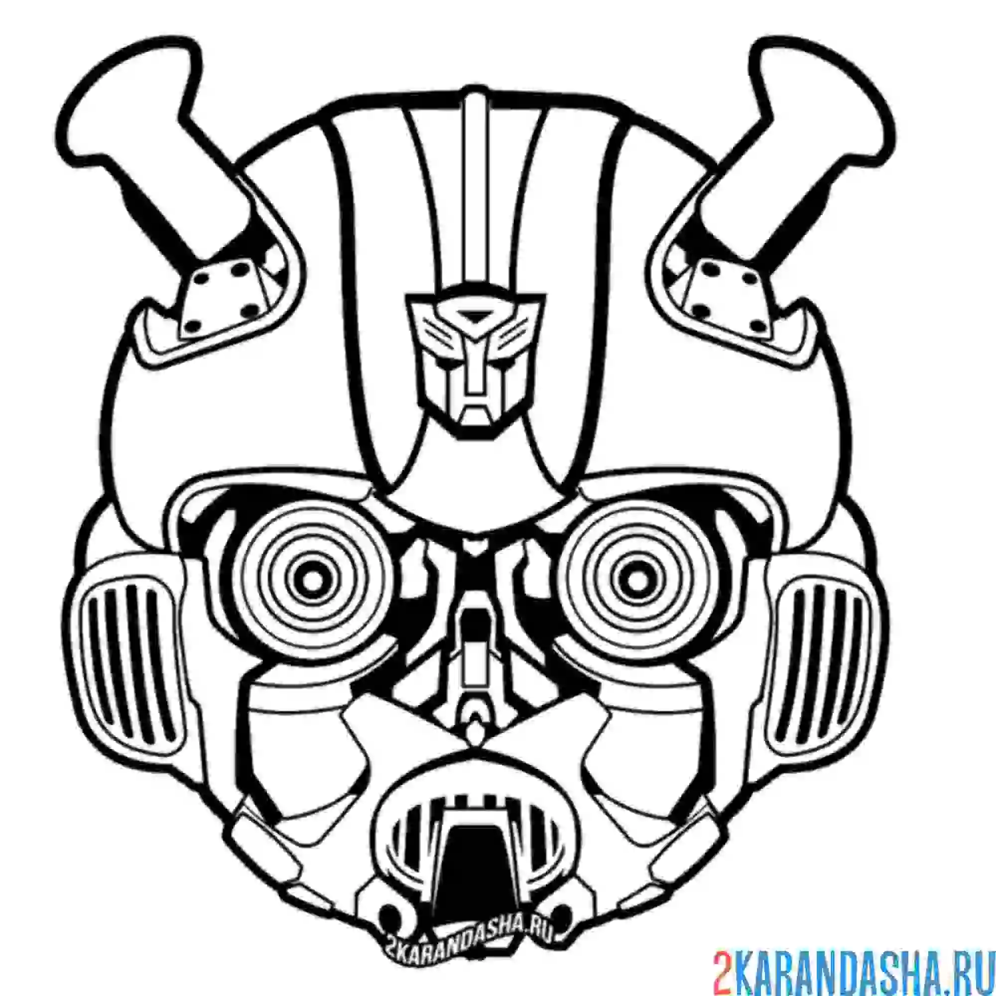 Раскраска бабмбли голова трансформера
