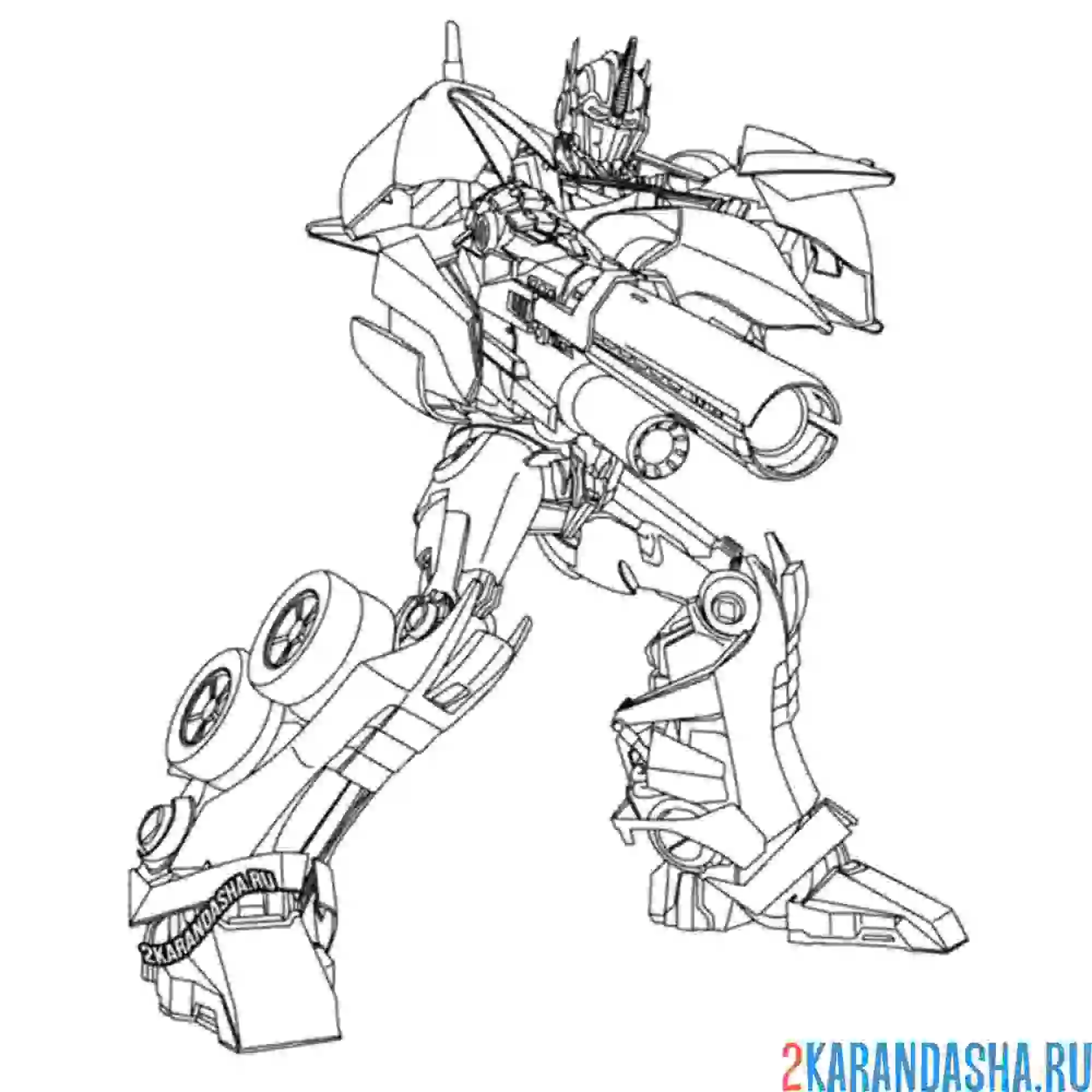 Раскраска автобот вооружен