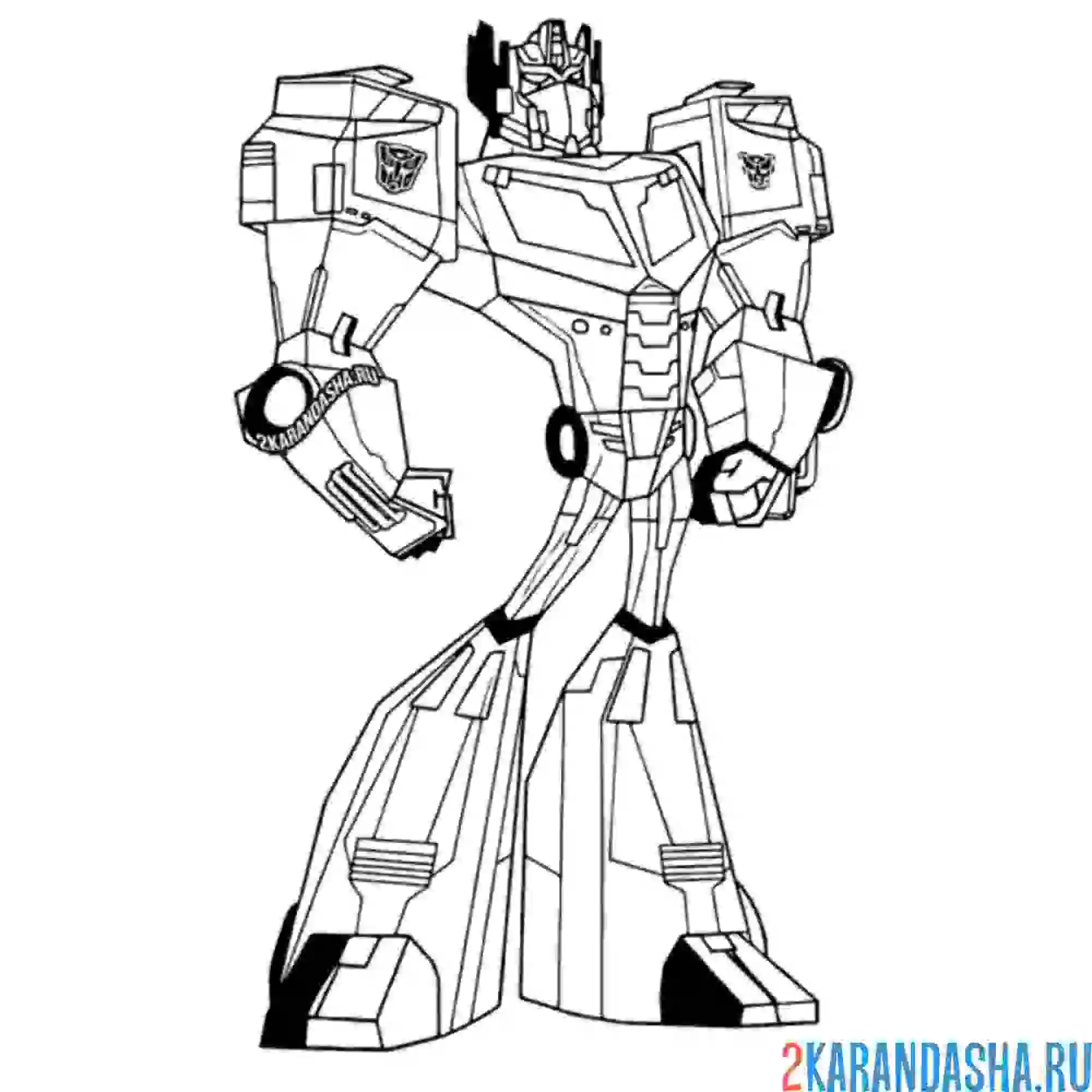 Раскраска автобот защищает землю