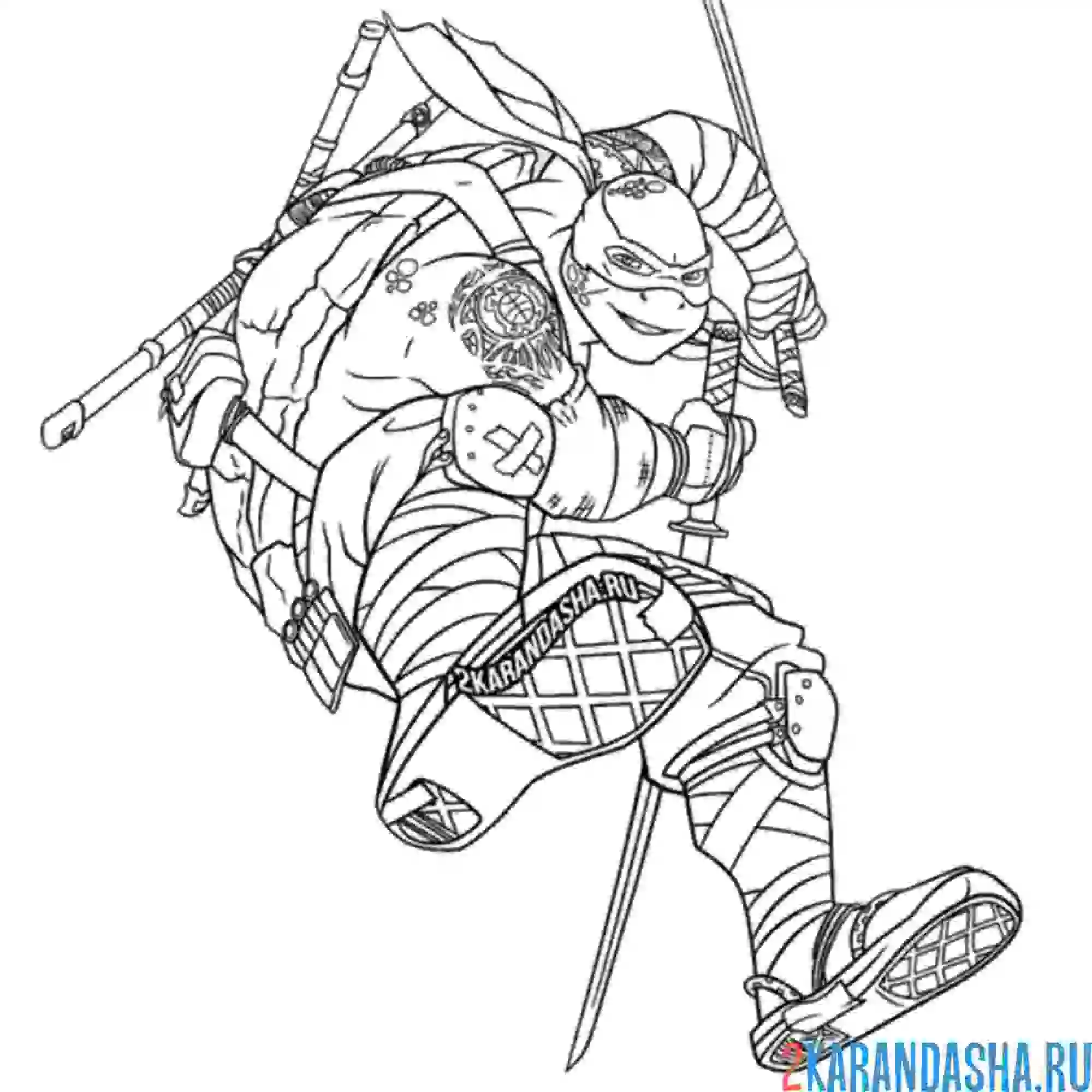Раскраска леонардо черепашки-ниндзя