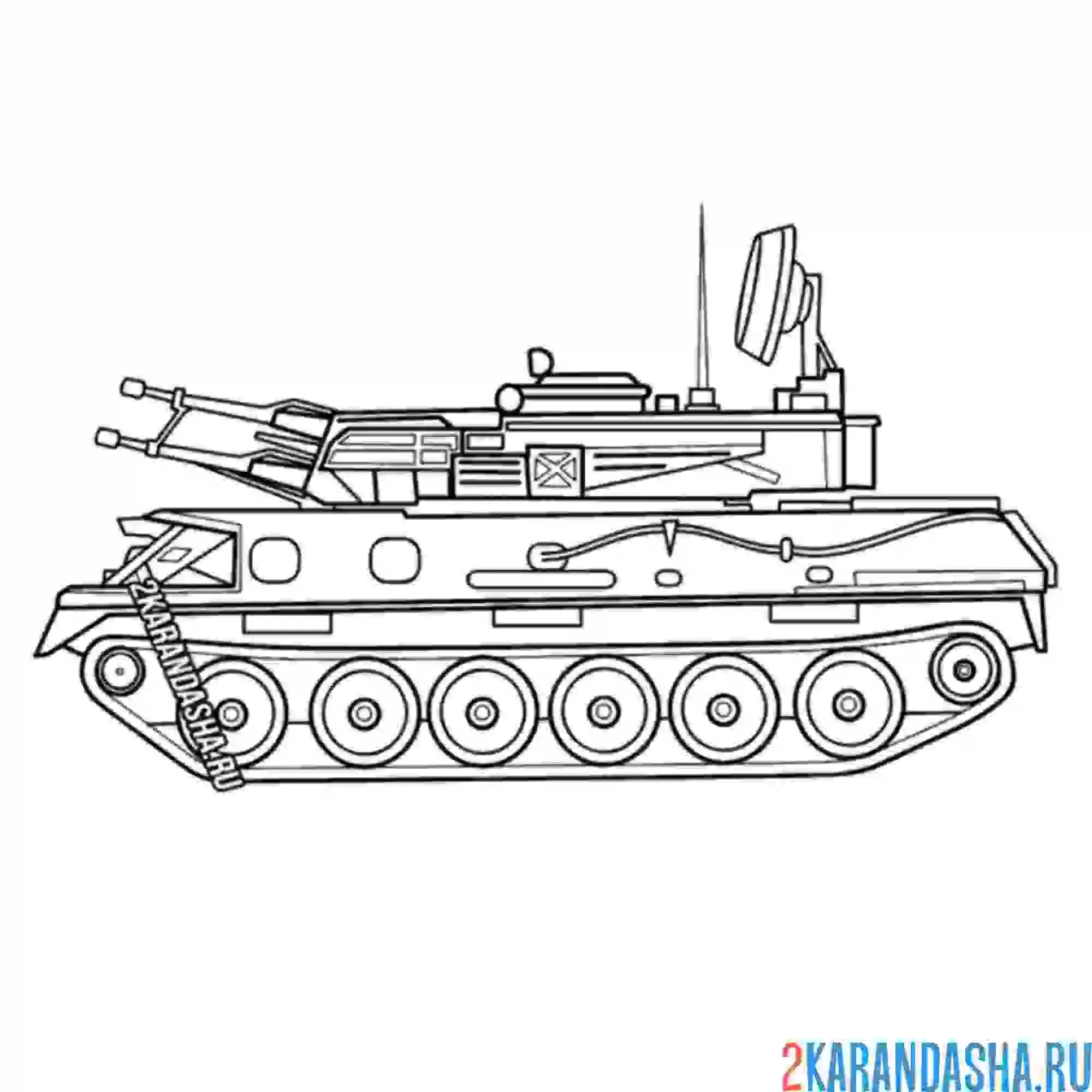 Раскраска танк быстроходный