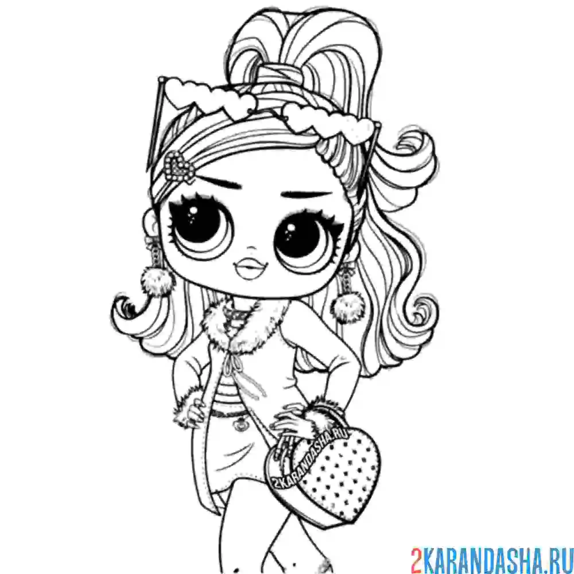 Раскраска lol omg с сумочкой