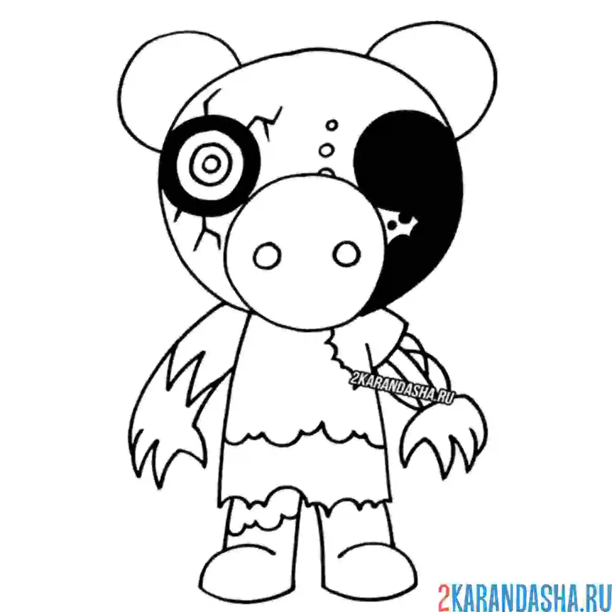 Раскраска диструктивный пигги