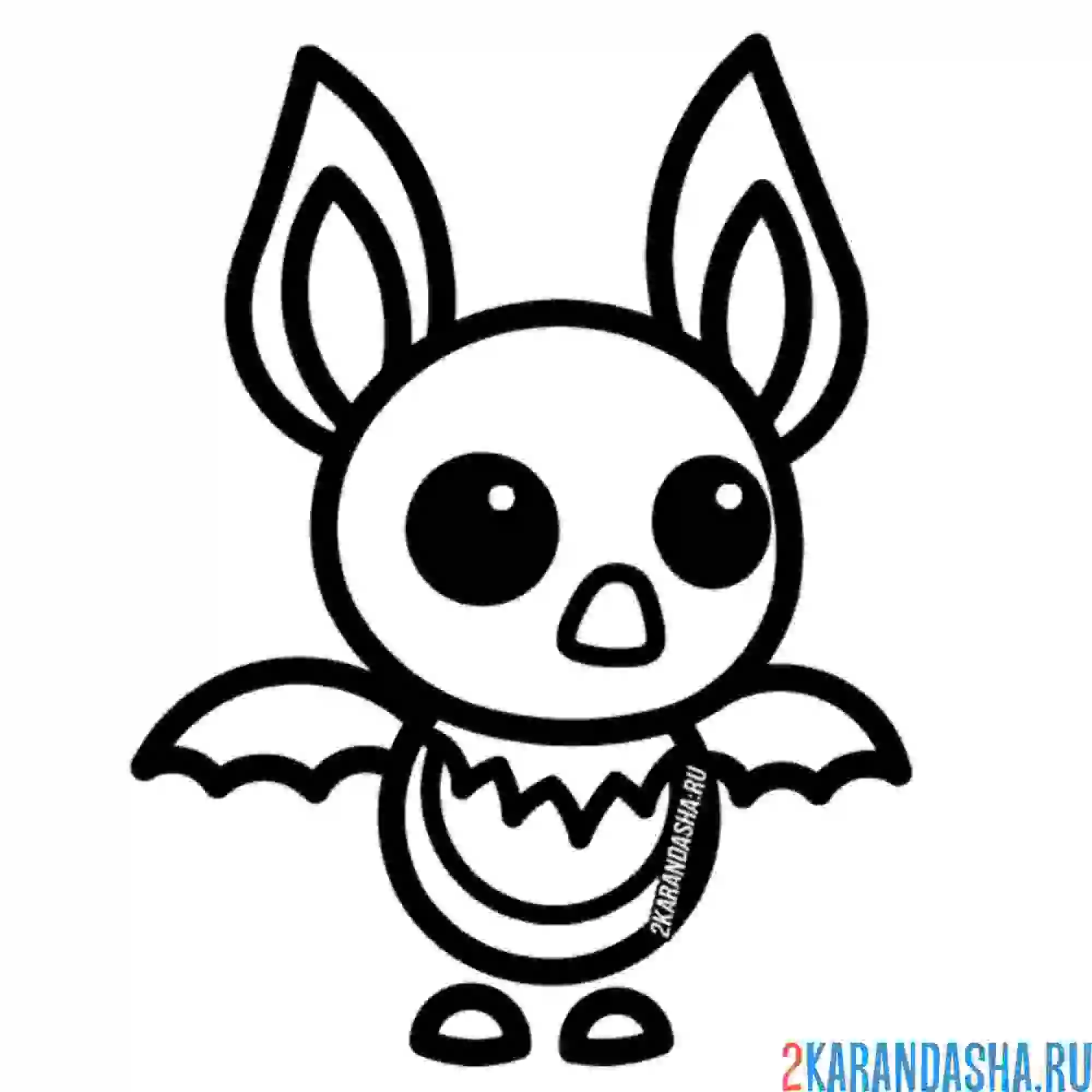 Раскраска летучая мышка