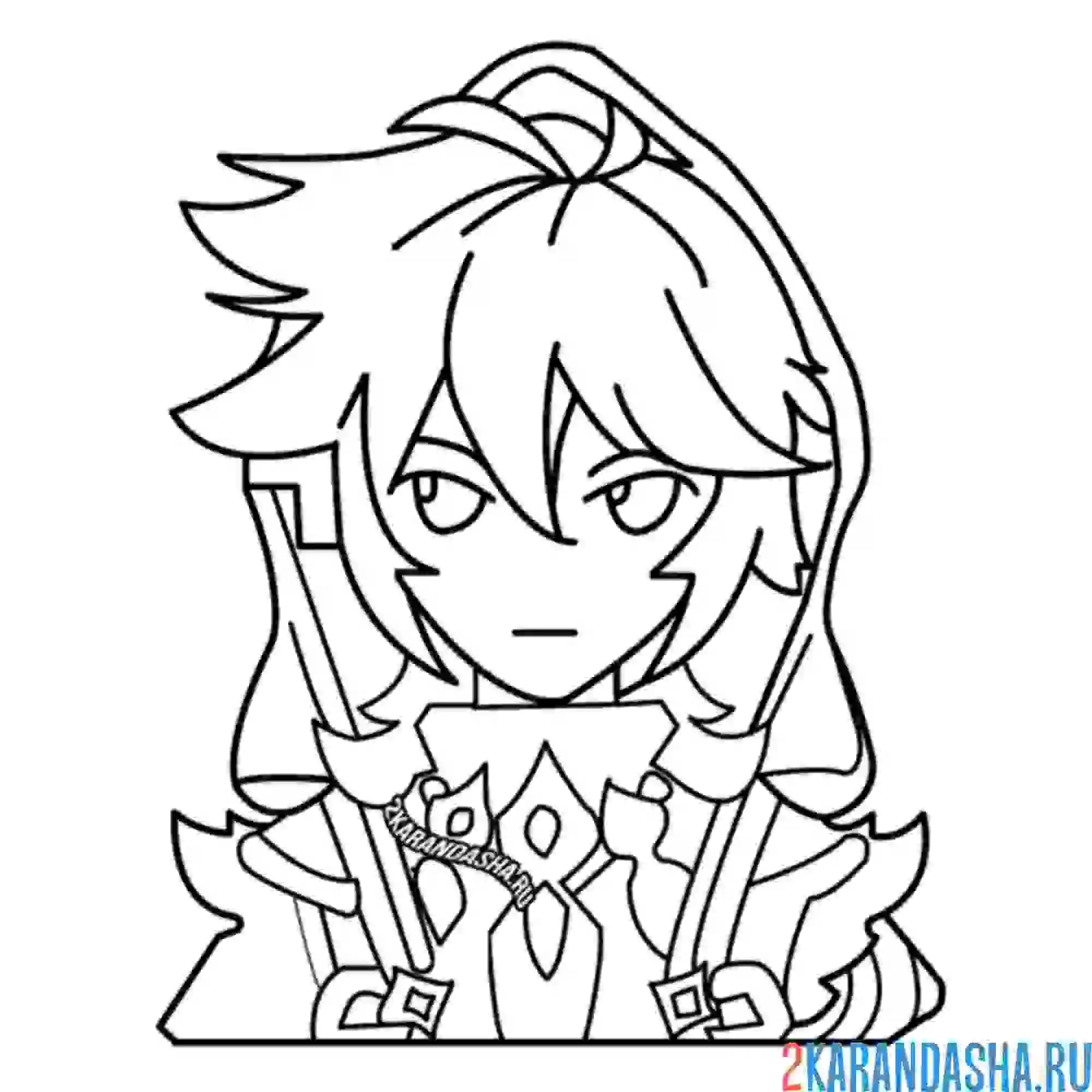 Раскраска рэйзор геншин импакт