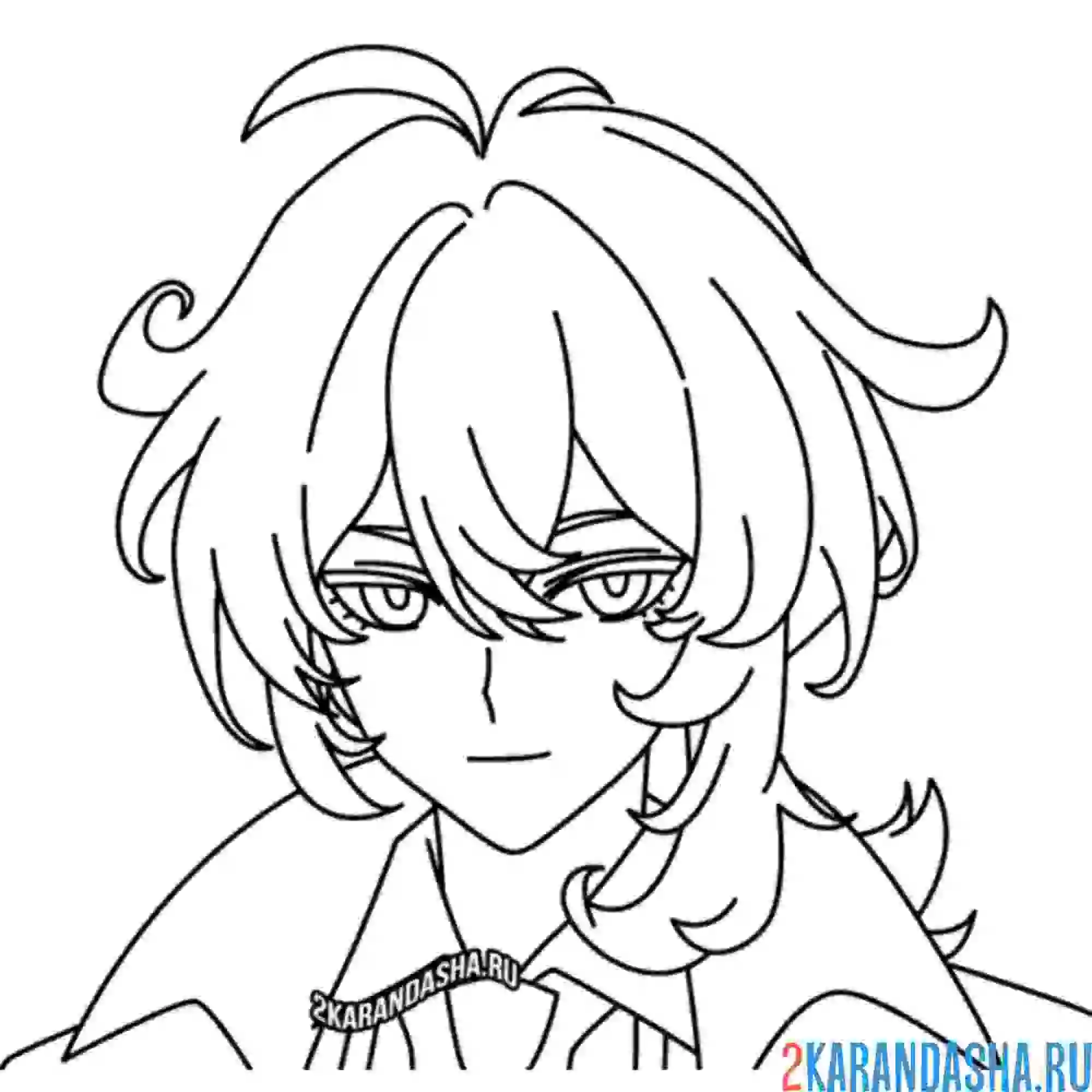 Раскраска дилюк геншин импакт