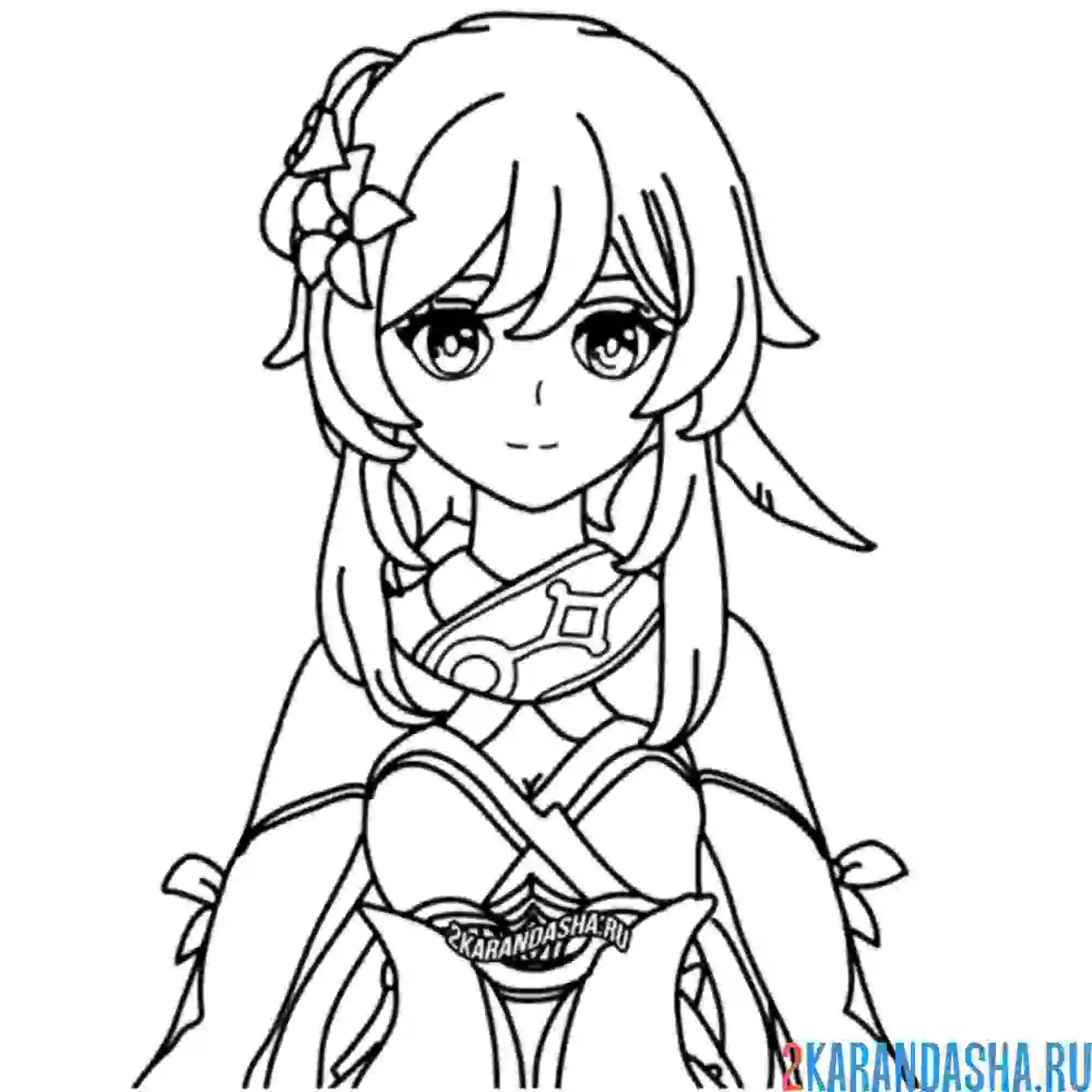 Раскраска люмин геншин импакт