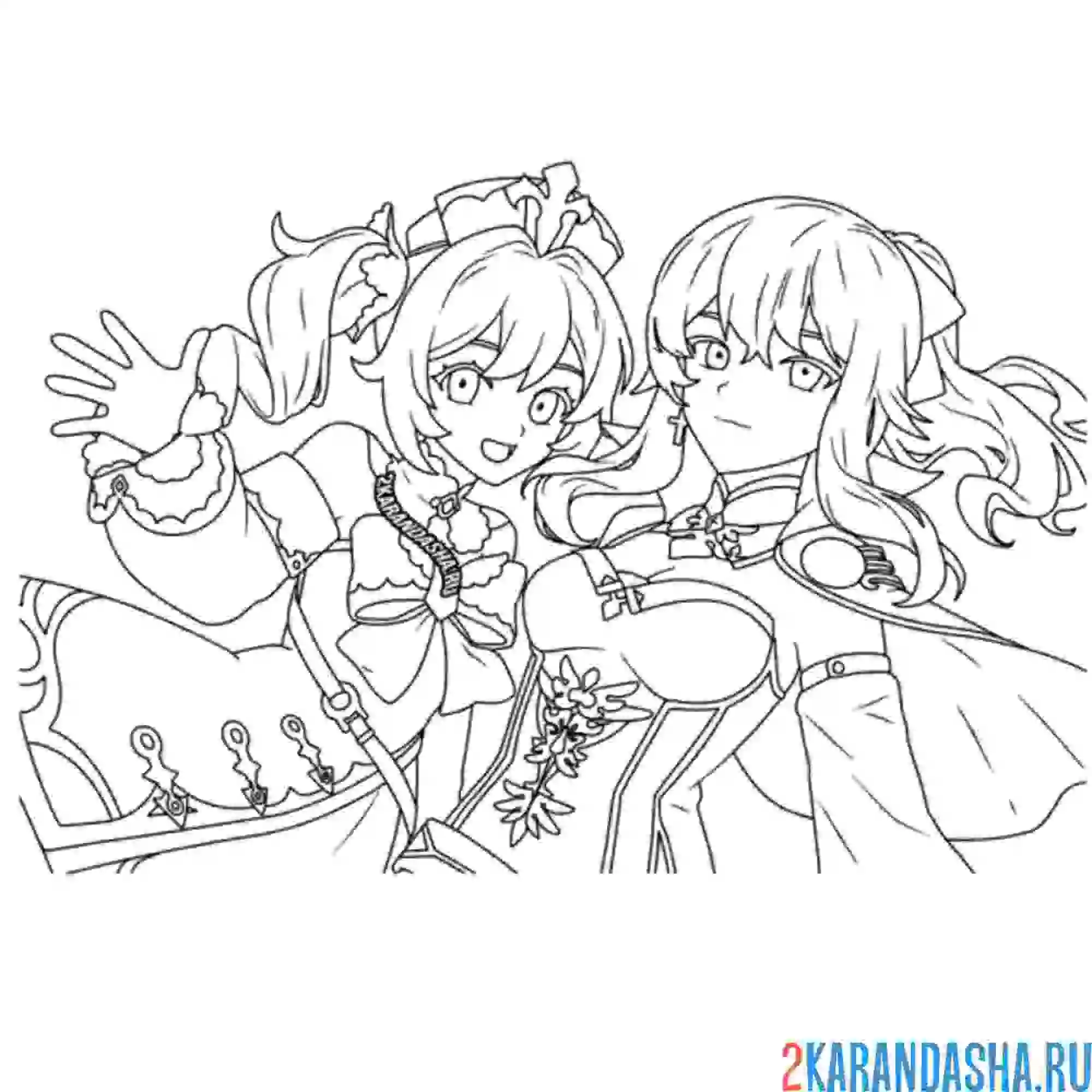 Раскраска барбара геншин импакт