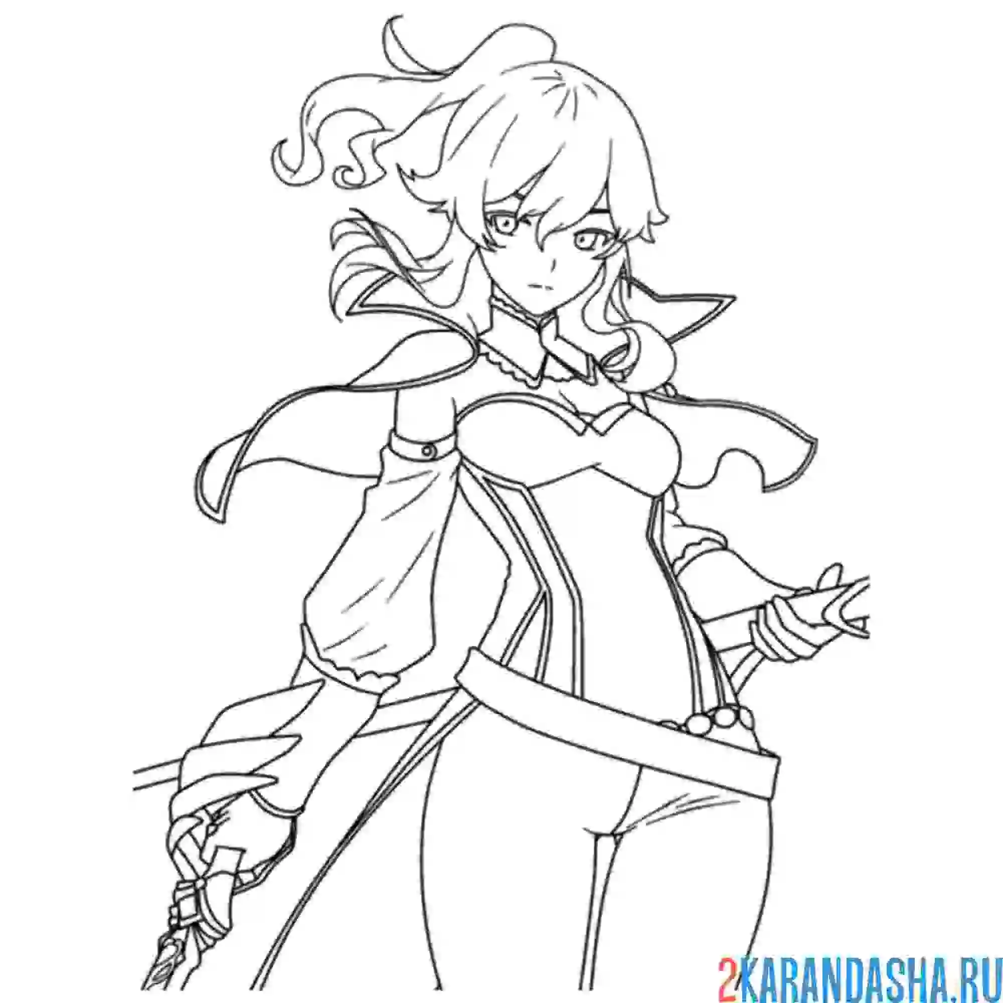 Раскраска джинн геншин импакт