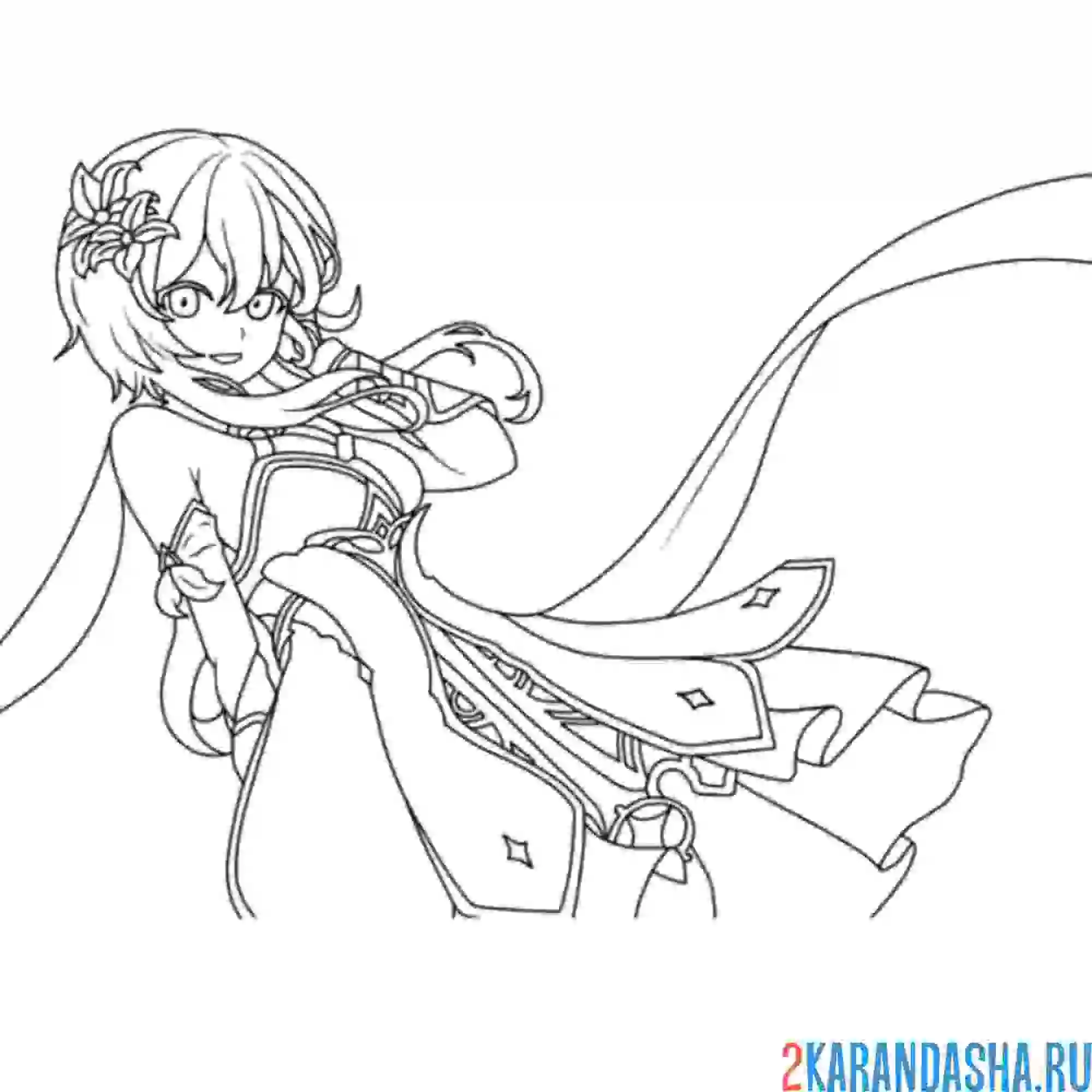 Раскраска геншин импакт люмин персонаж