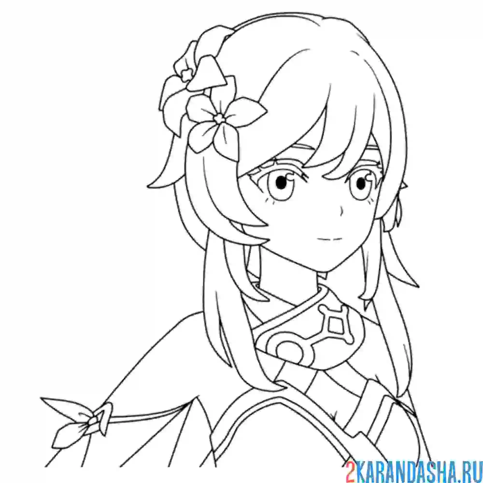 Раскраска персонаж геншин импакт люмин