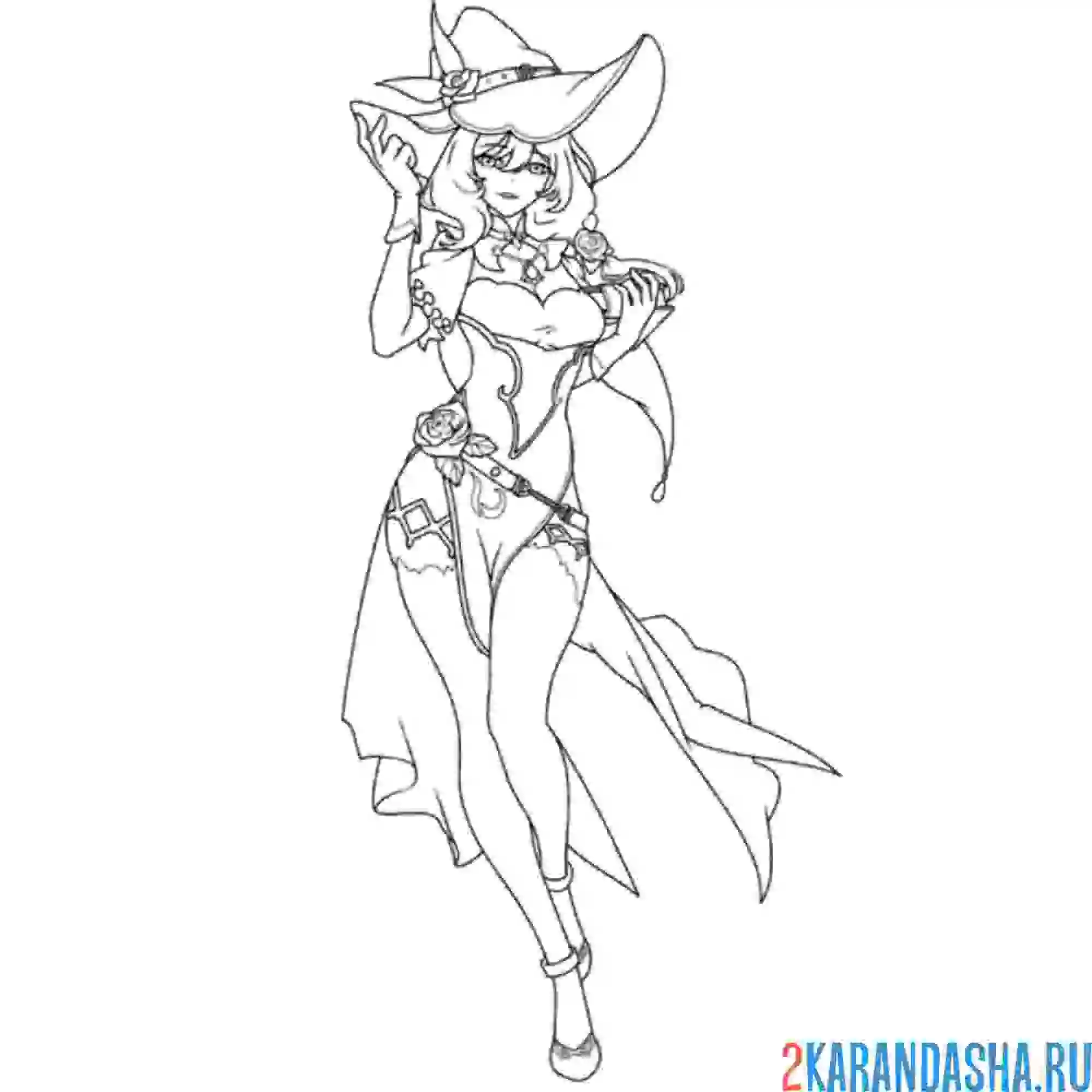 Раскраска genshin impact лиза