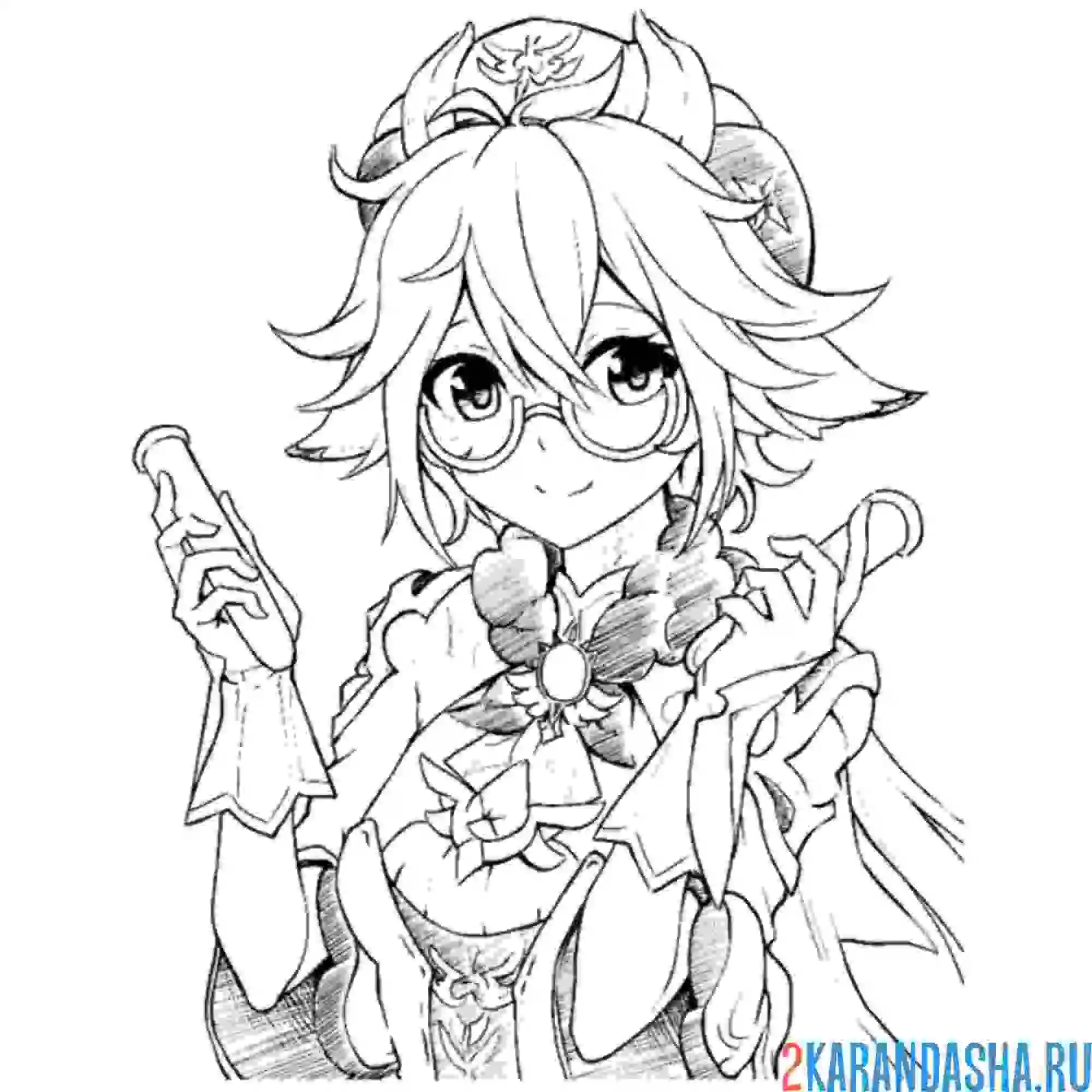 Раскраска геншин импакт персонаж девушка