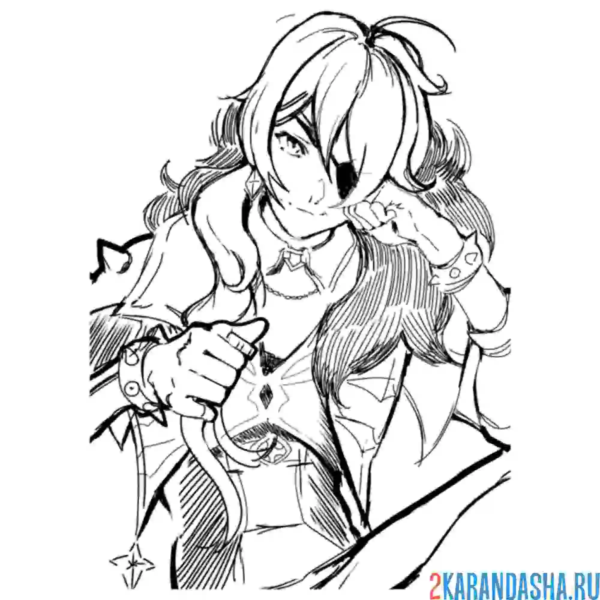 Раскраска геншин импакт герой игры