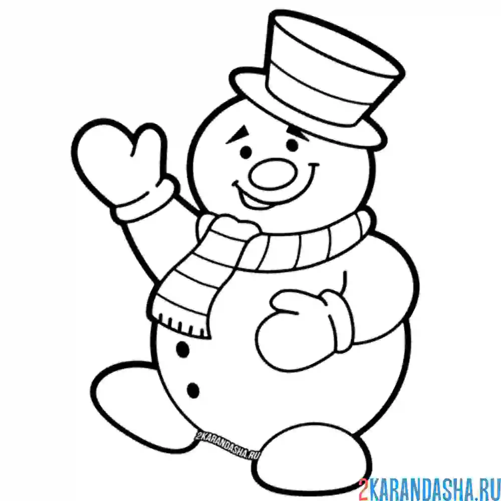 Раскраска снеговик танцует