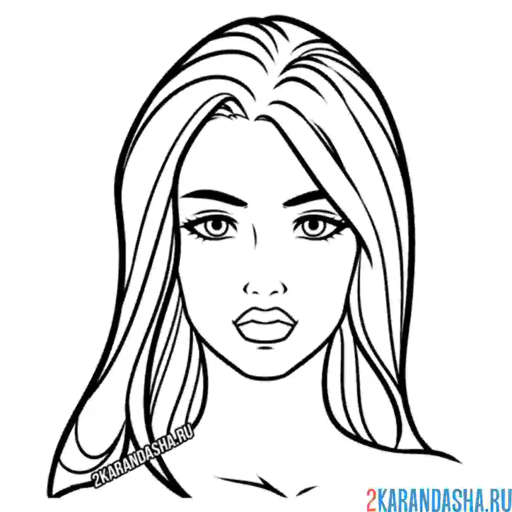 Раскраска девушка для макияжа