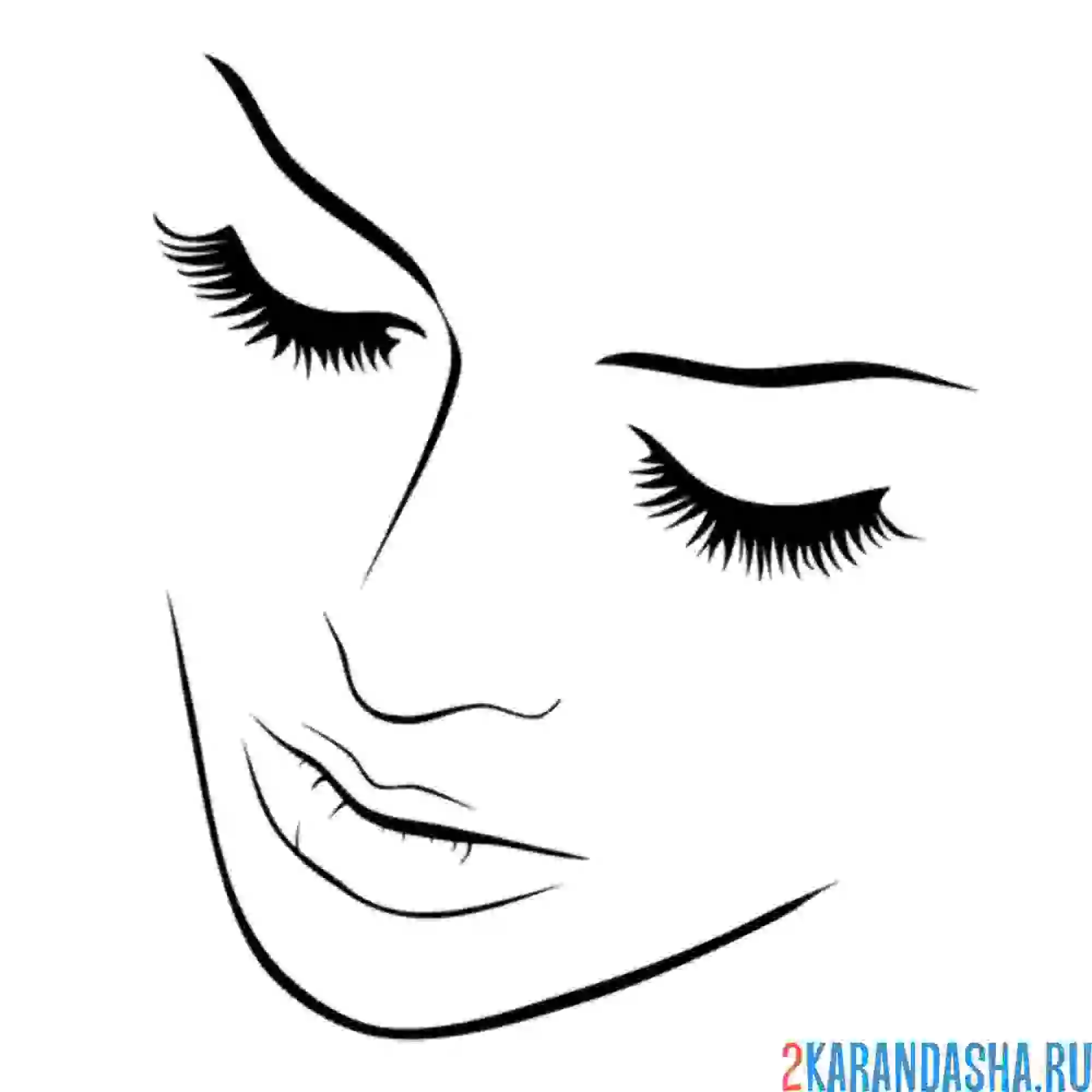 Раскраска лицо девушки для макияжа