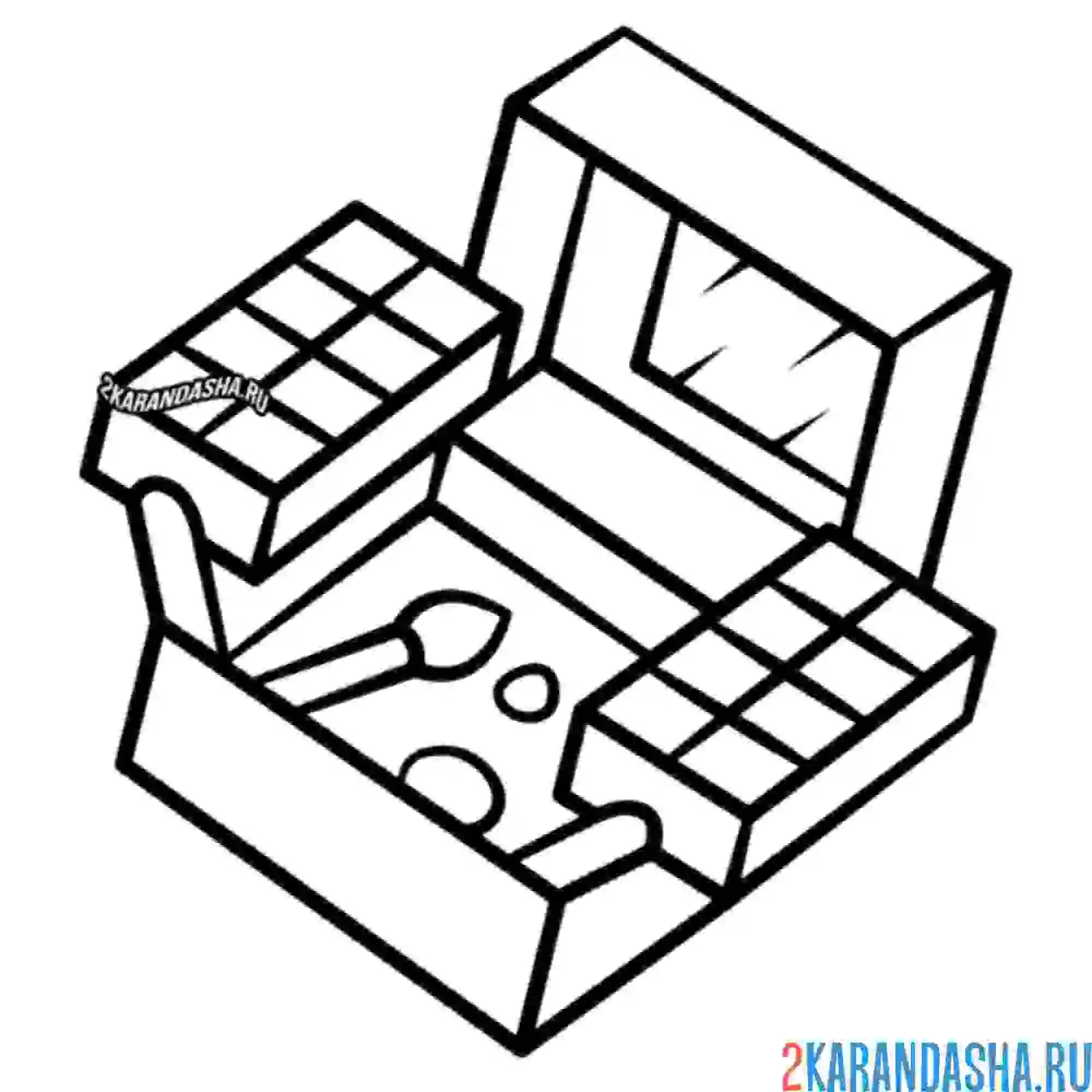 Раскраска сундучок косметики тени