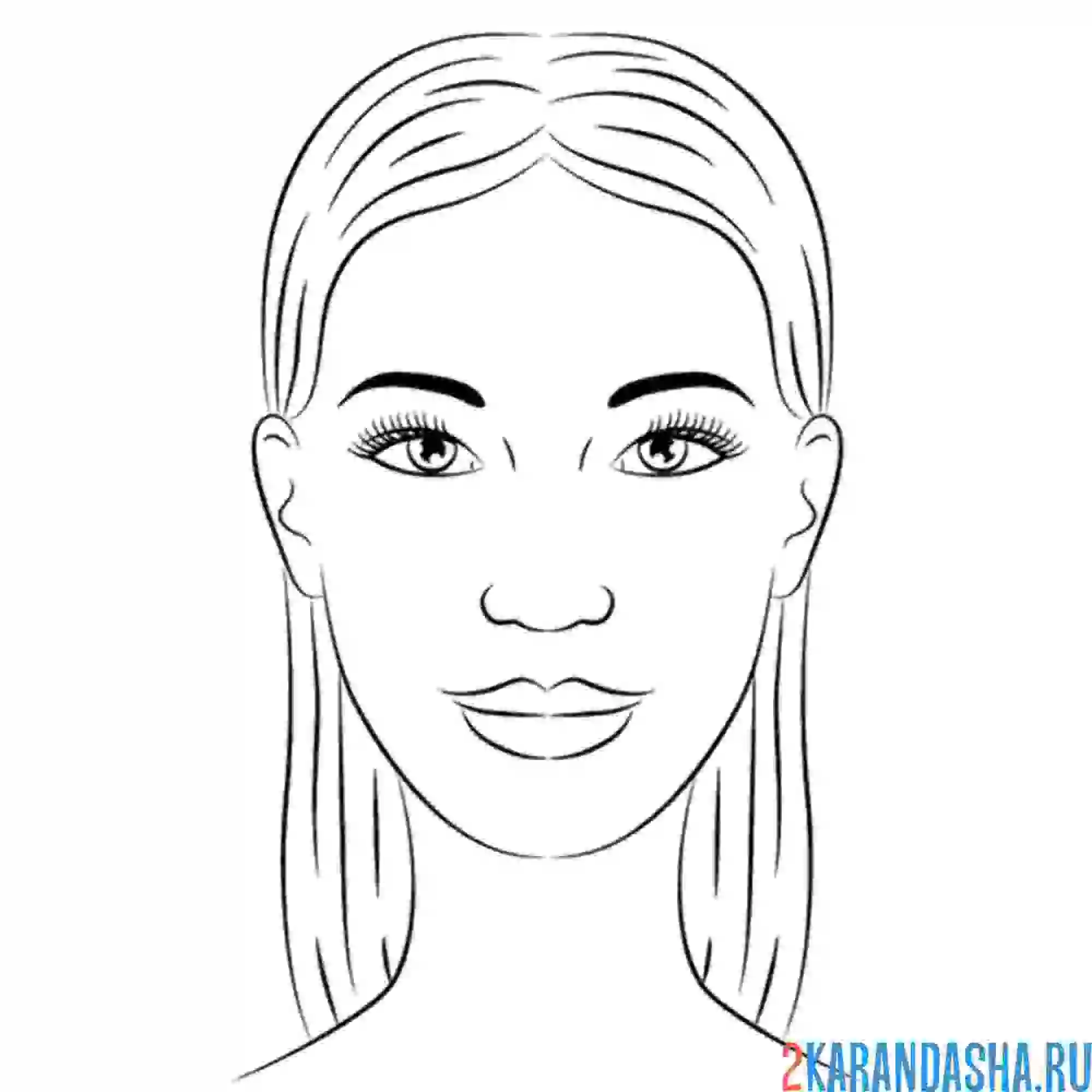 Раскраска девушка для создания макияжа