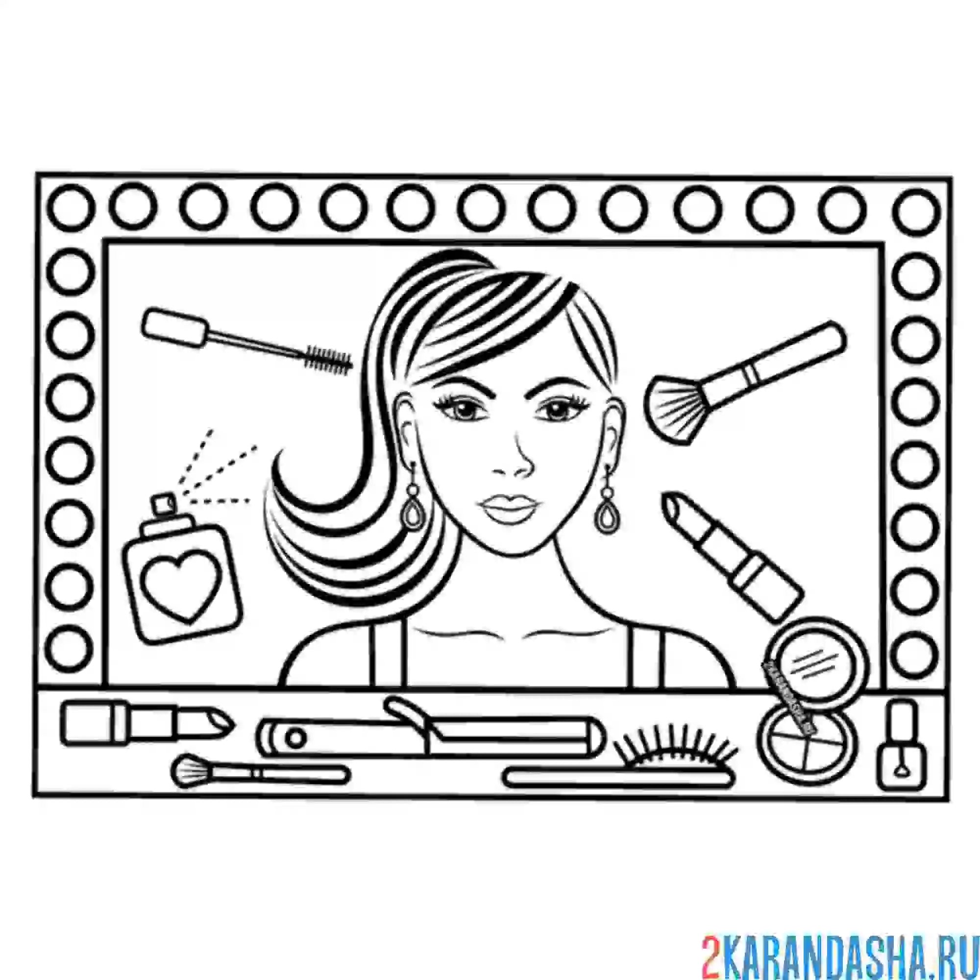 Раскраска макияжный стол