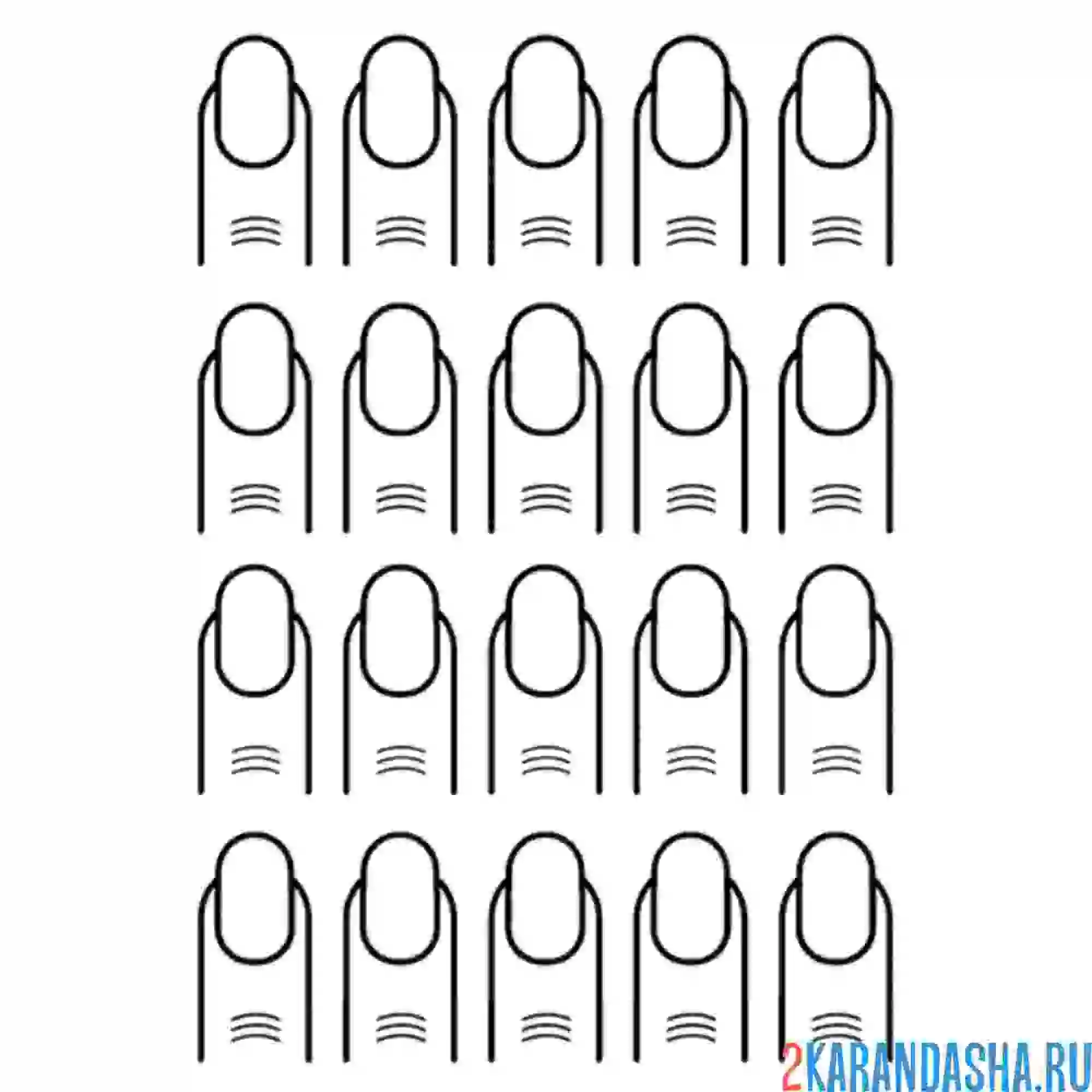 Раскраска огромный выбор ногтей