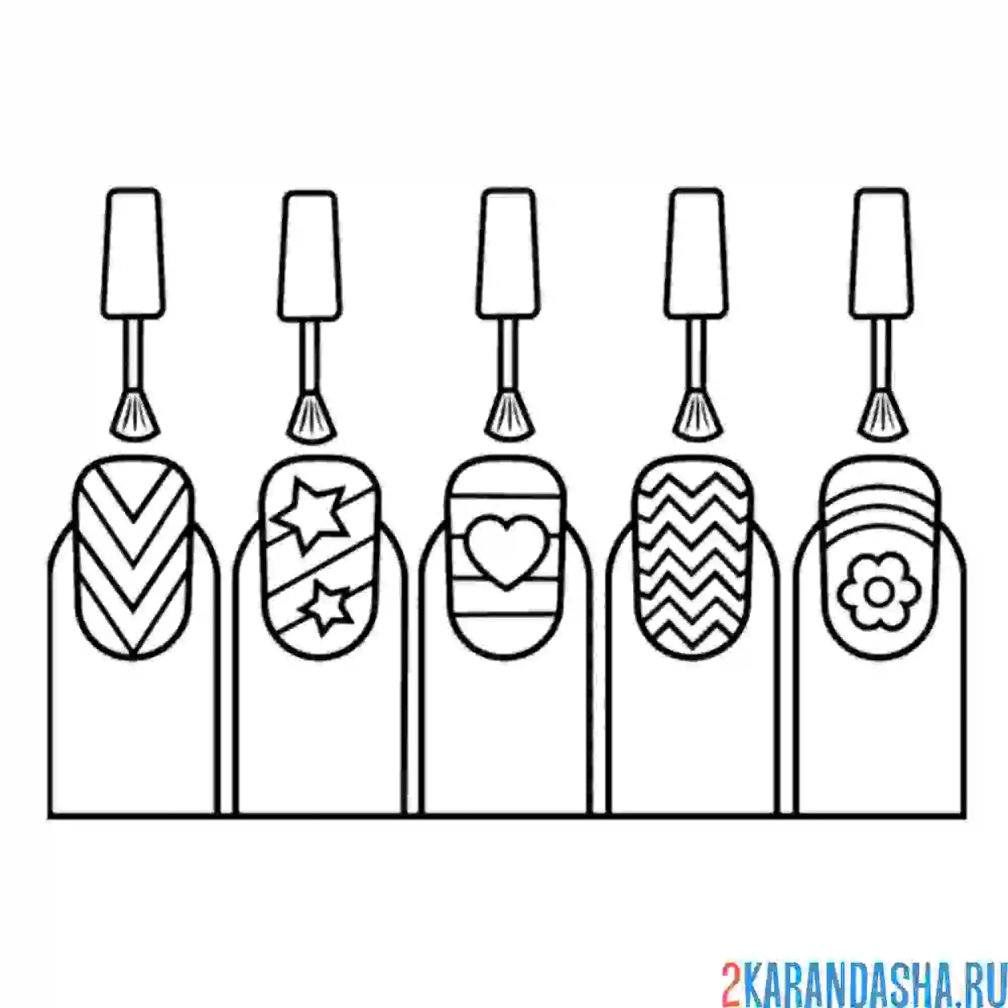 Раскраска рисунки на ногтях