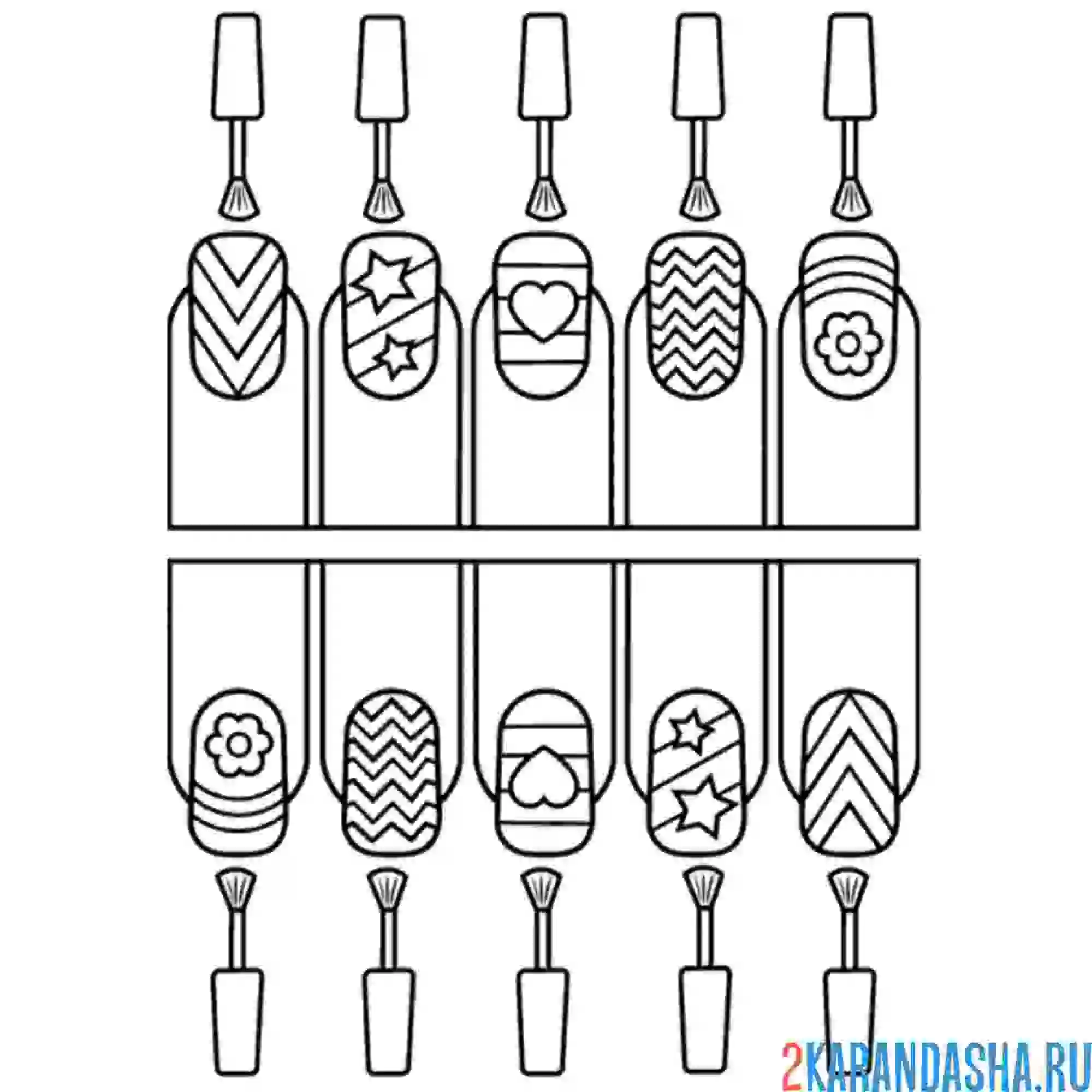 Раскраска геометрические рисунки на ногтях