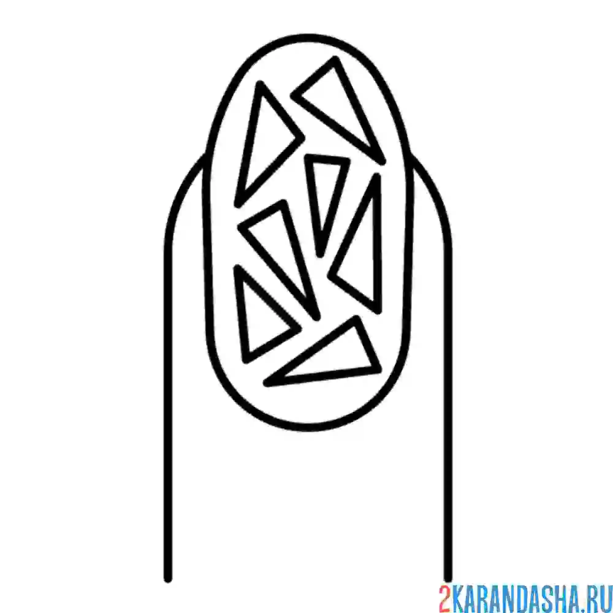 Раскраска геометрический рисунок на ногте