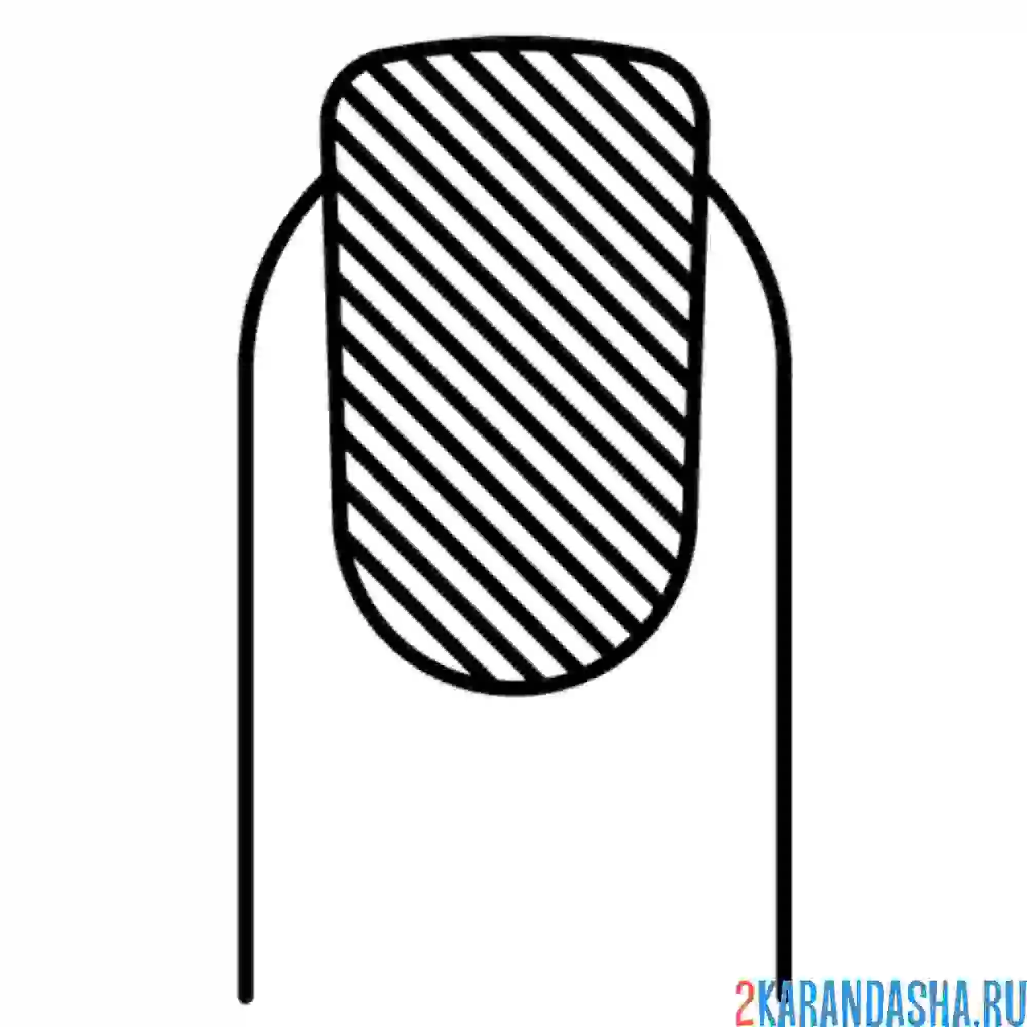 Раскраска рисунок линии на ногте