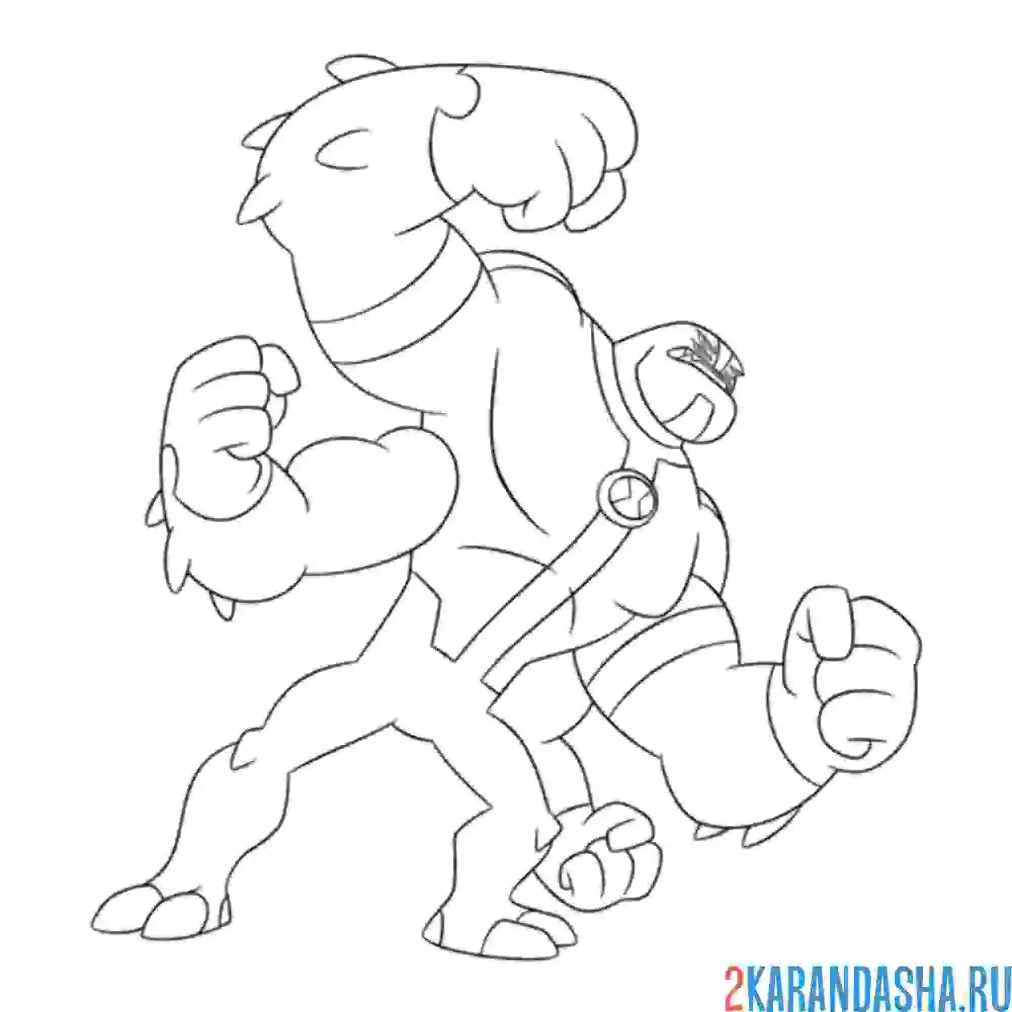 Раскраска силач готовится к удару