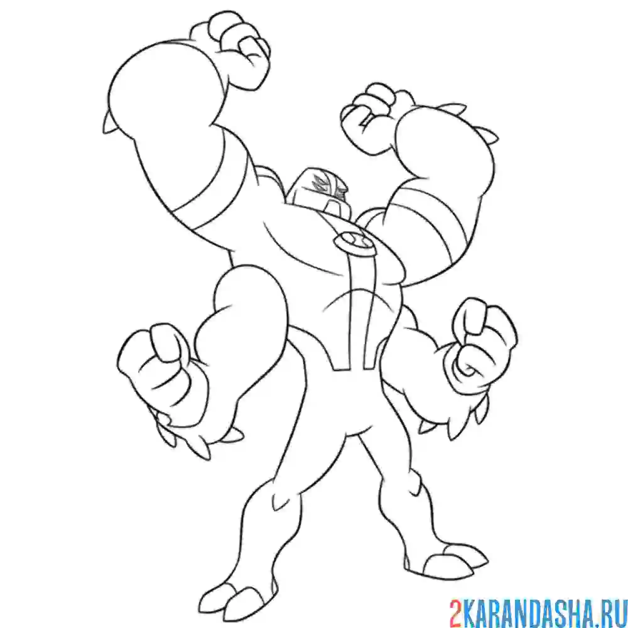 Раскраска силач в позе