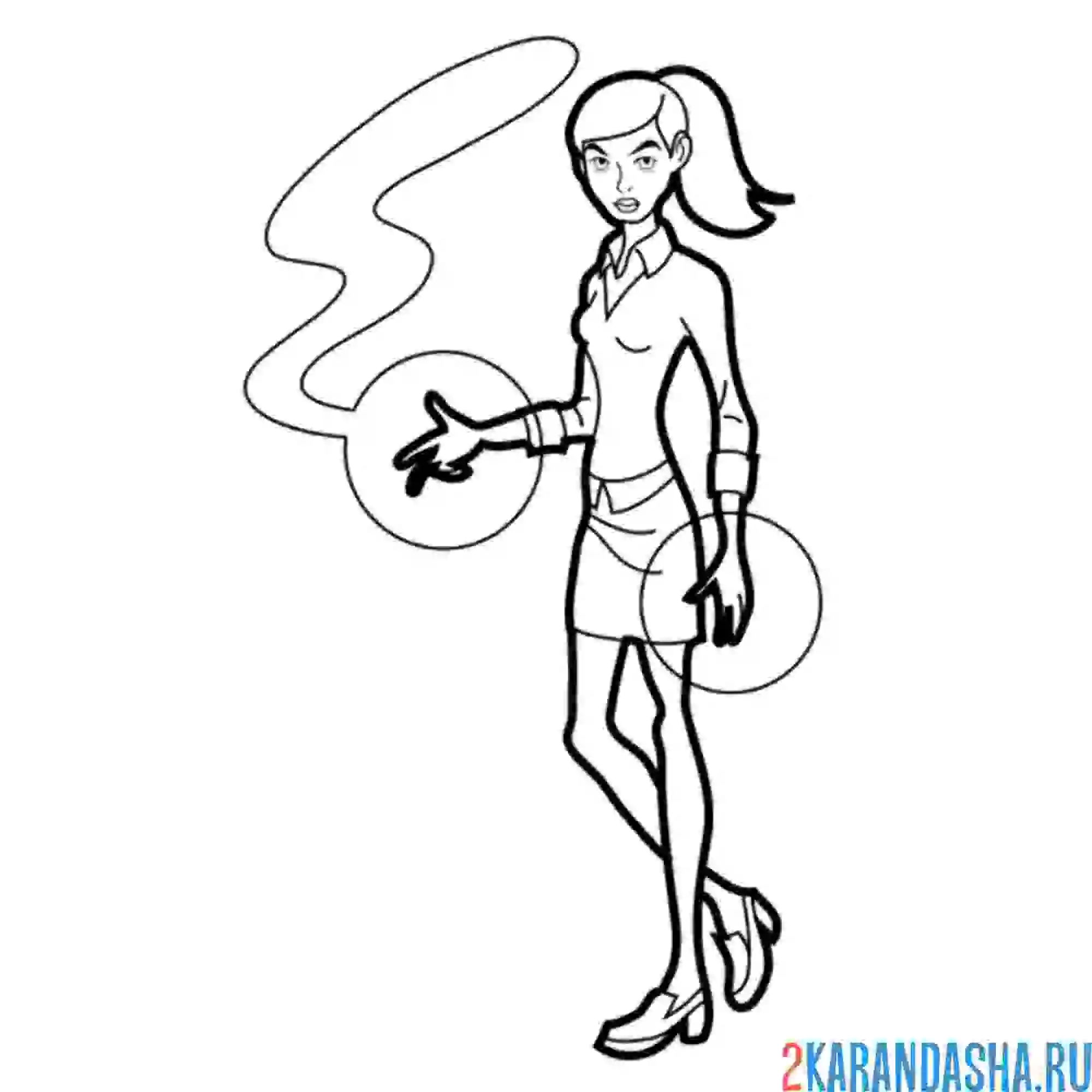 Раскраска гвен бен 10