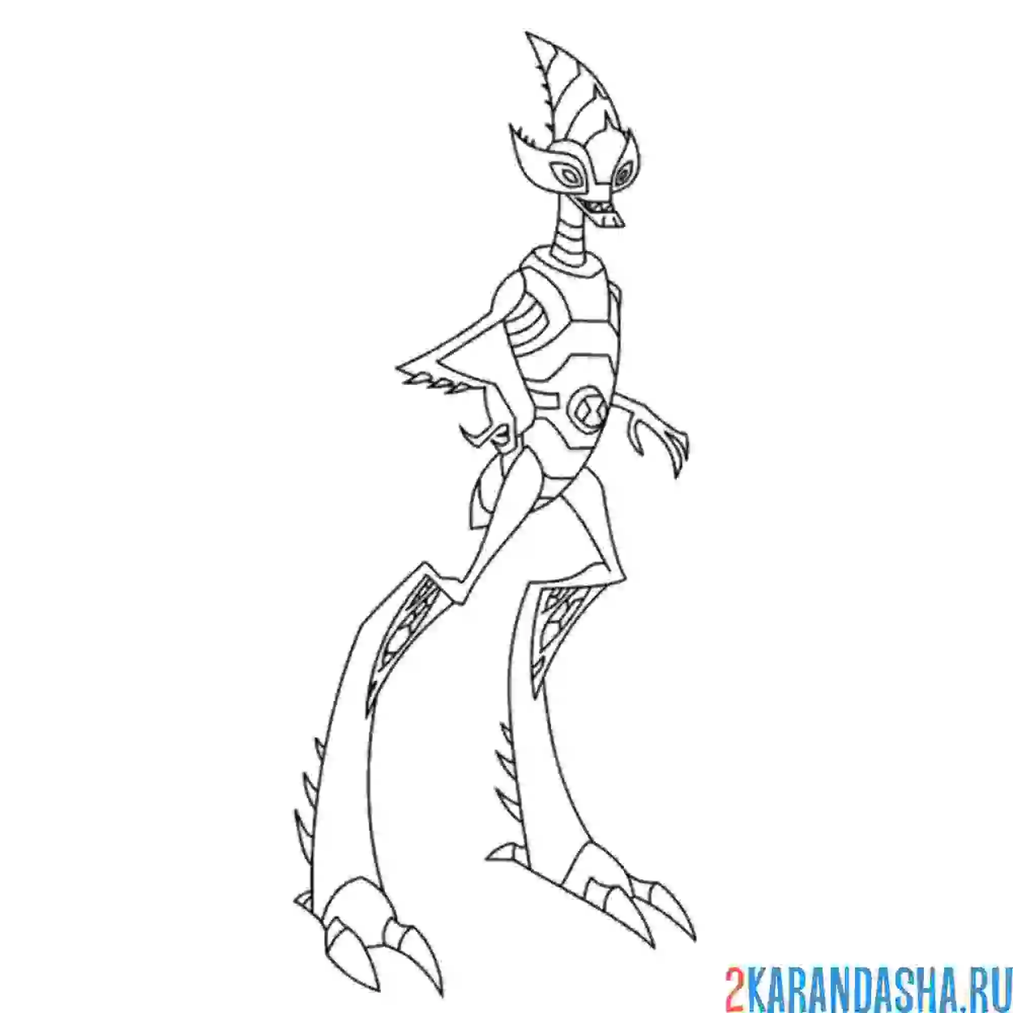 Раскраска крэшхоппер бен 10