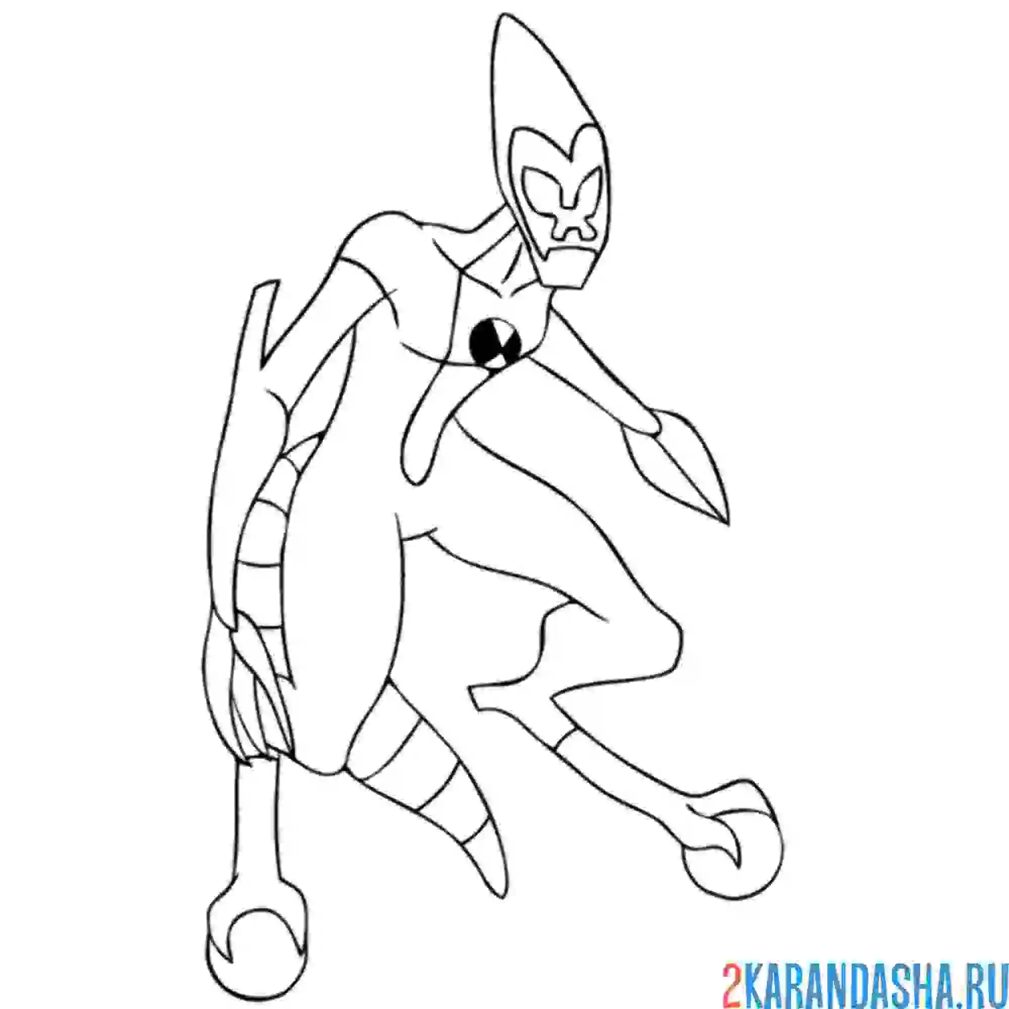 Раскраска молния xlr8 бен 10