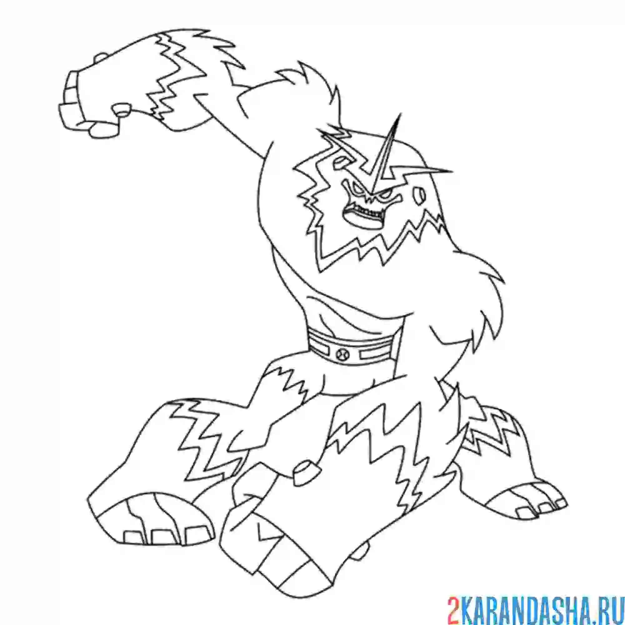 Раскраска шок-сквоч бен 10