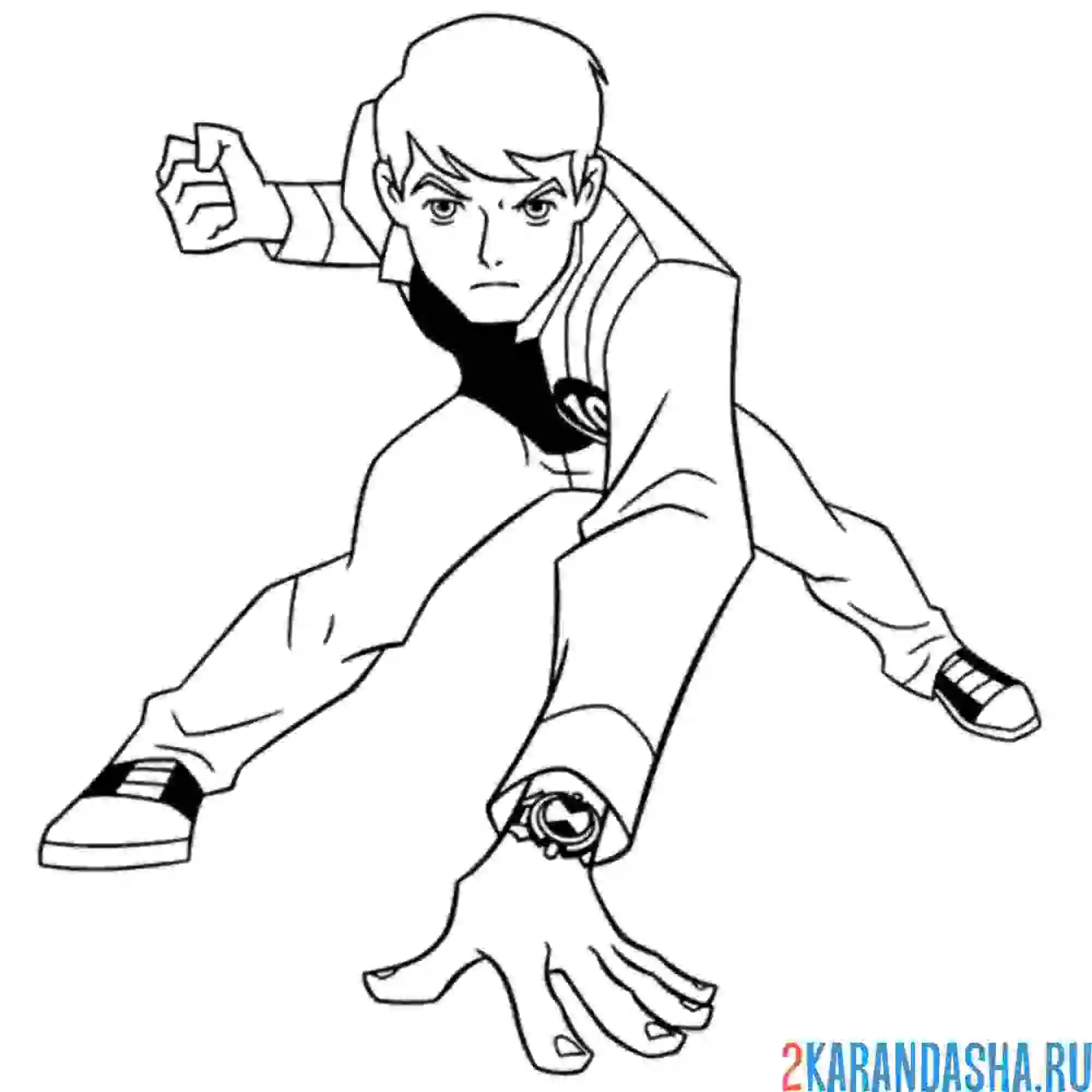 Раскраска сильный бен 10