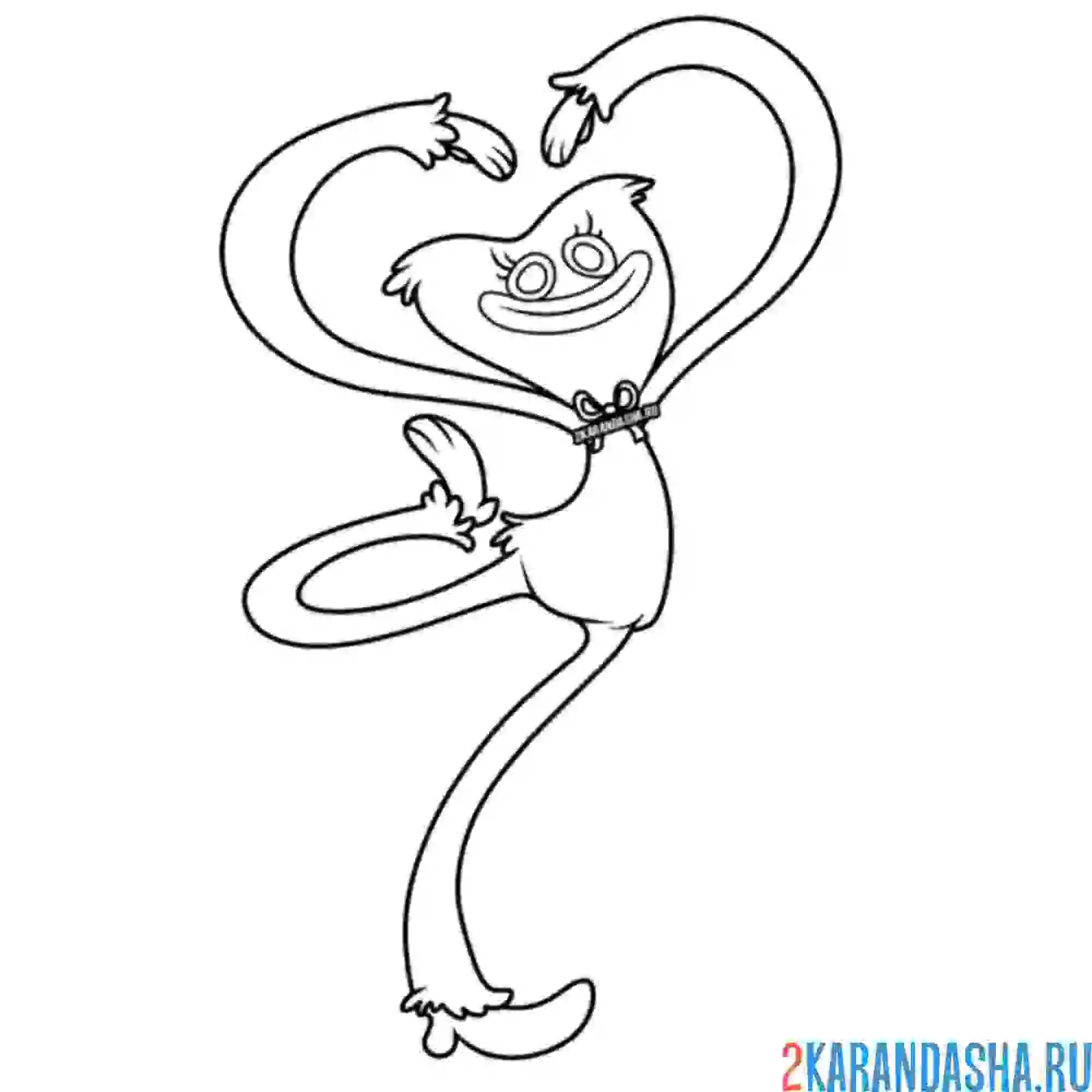 Раскраска кисси мисси танцует