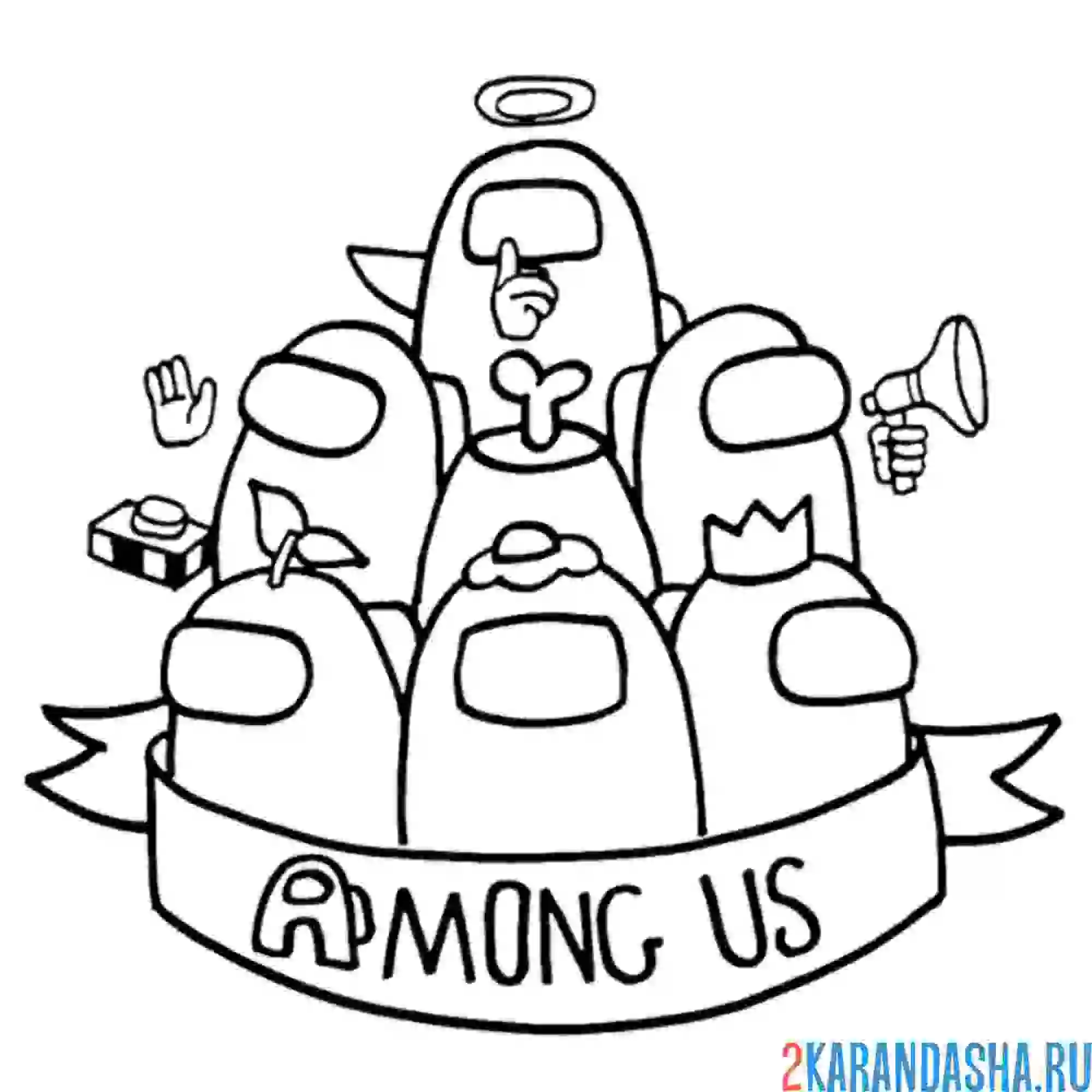 Раскраска все персонажи амонг ас