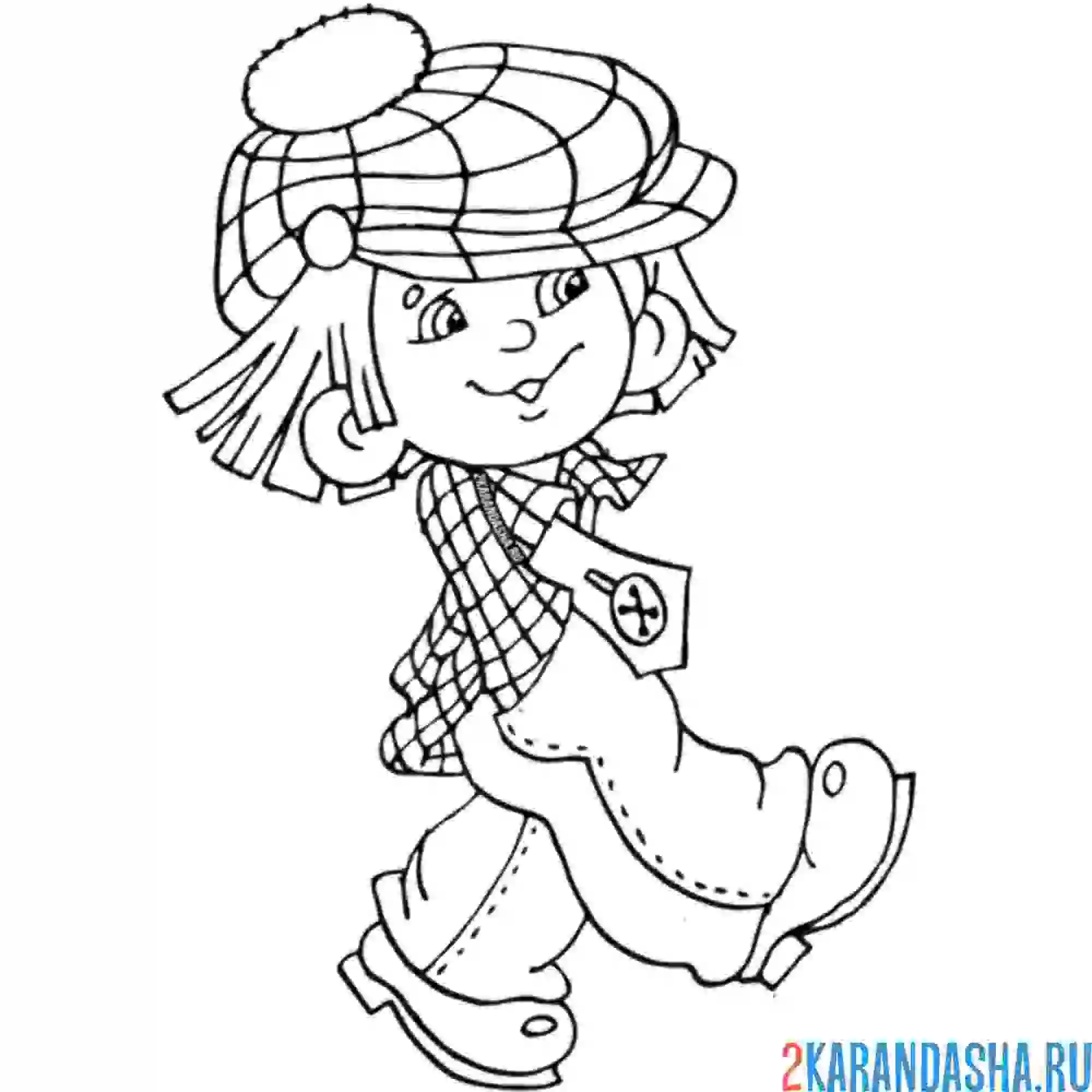 Раскраска еще один друг незнайки