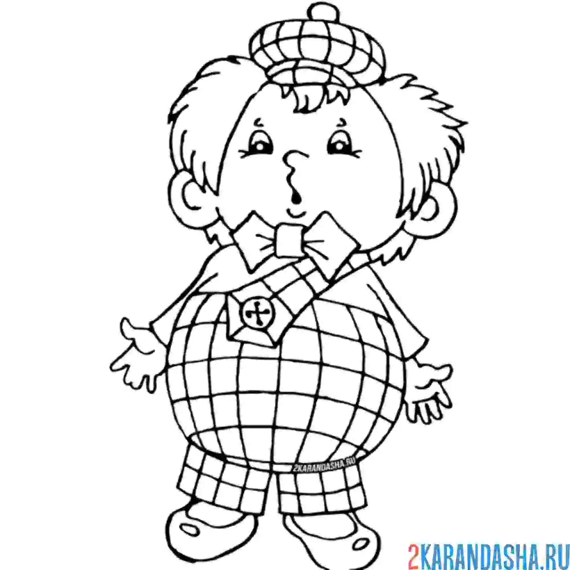 Раскраска пончик из незнайки