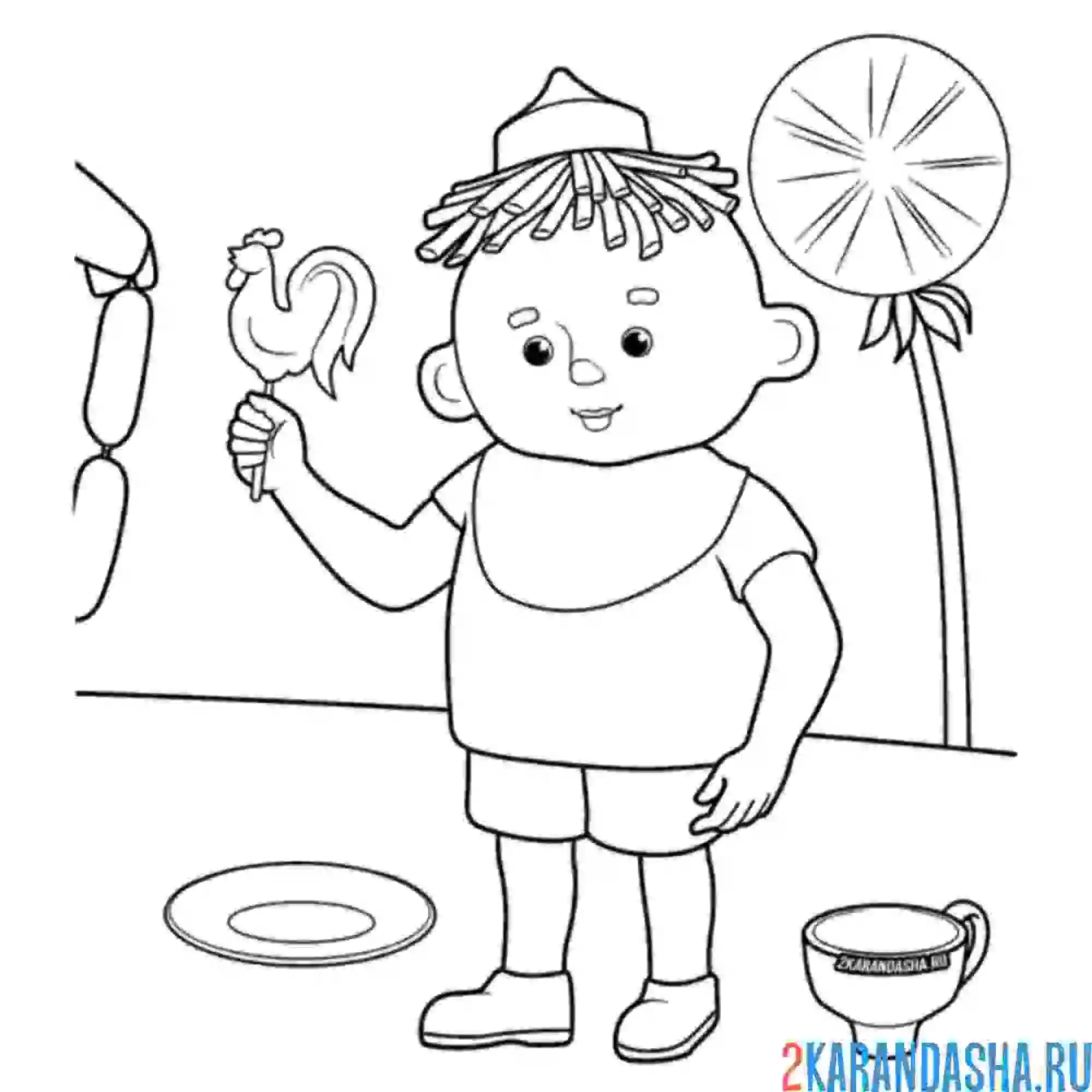 Раскраска пончик