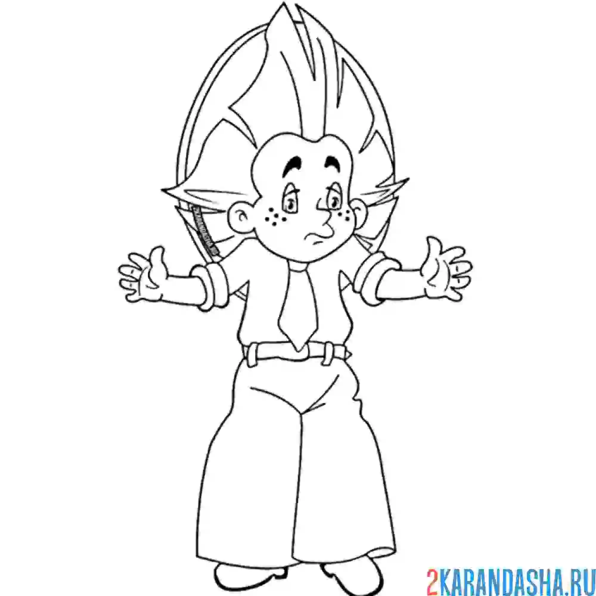 Раскраска незнайка ничего не знает