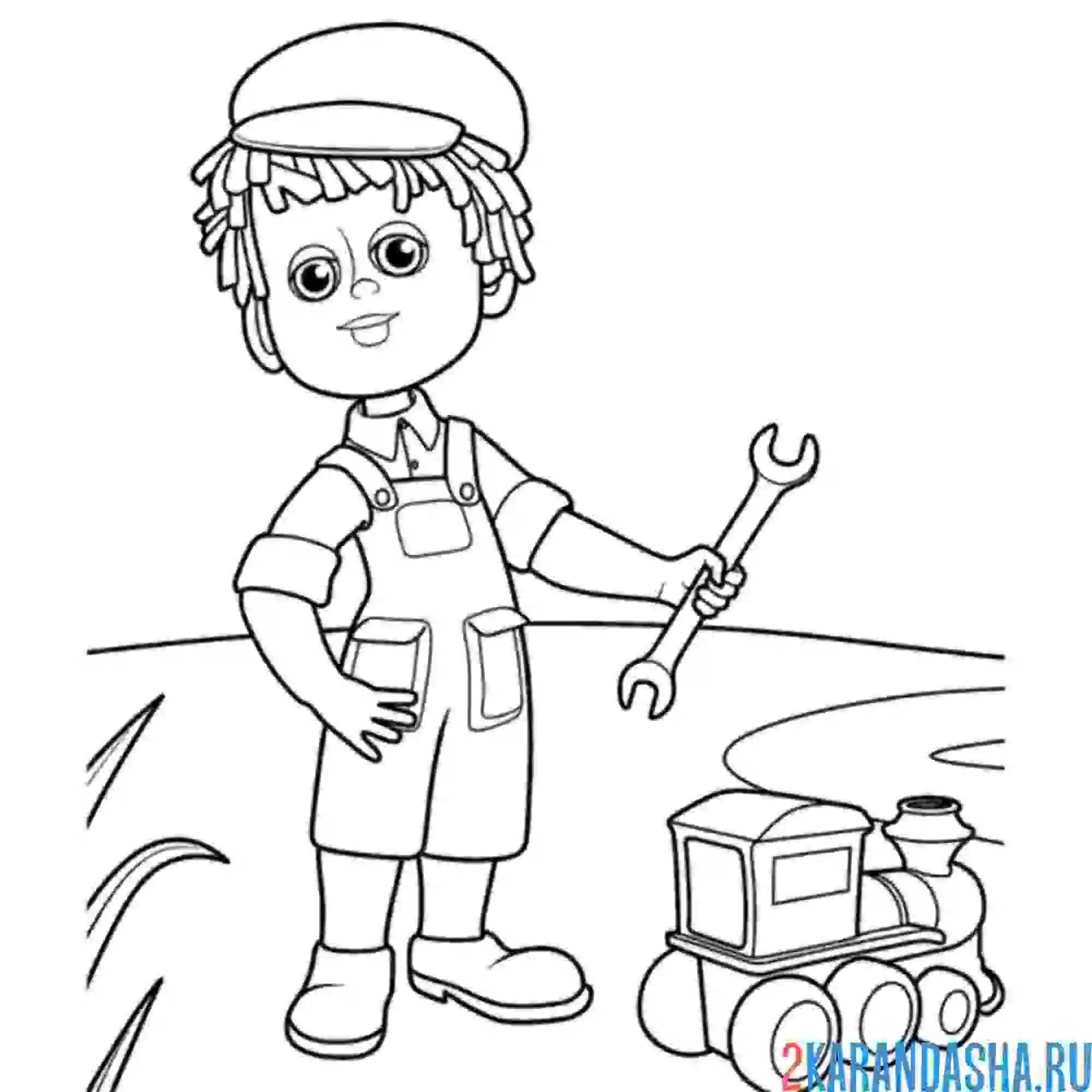 Раскраска винтик что-то придумал