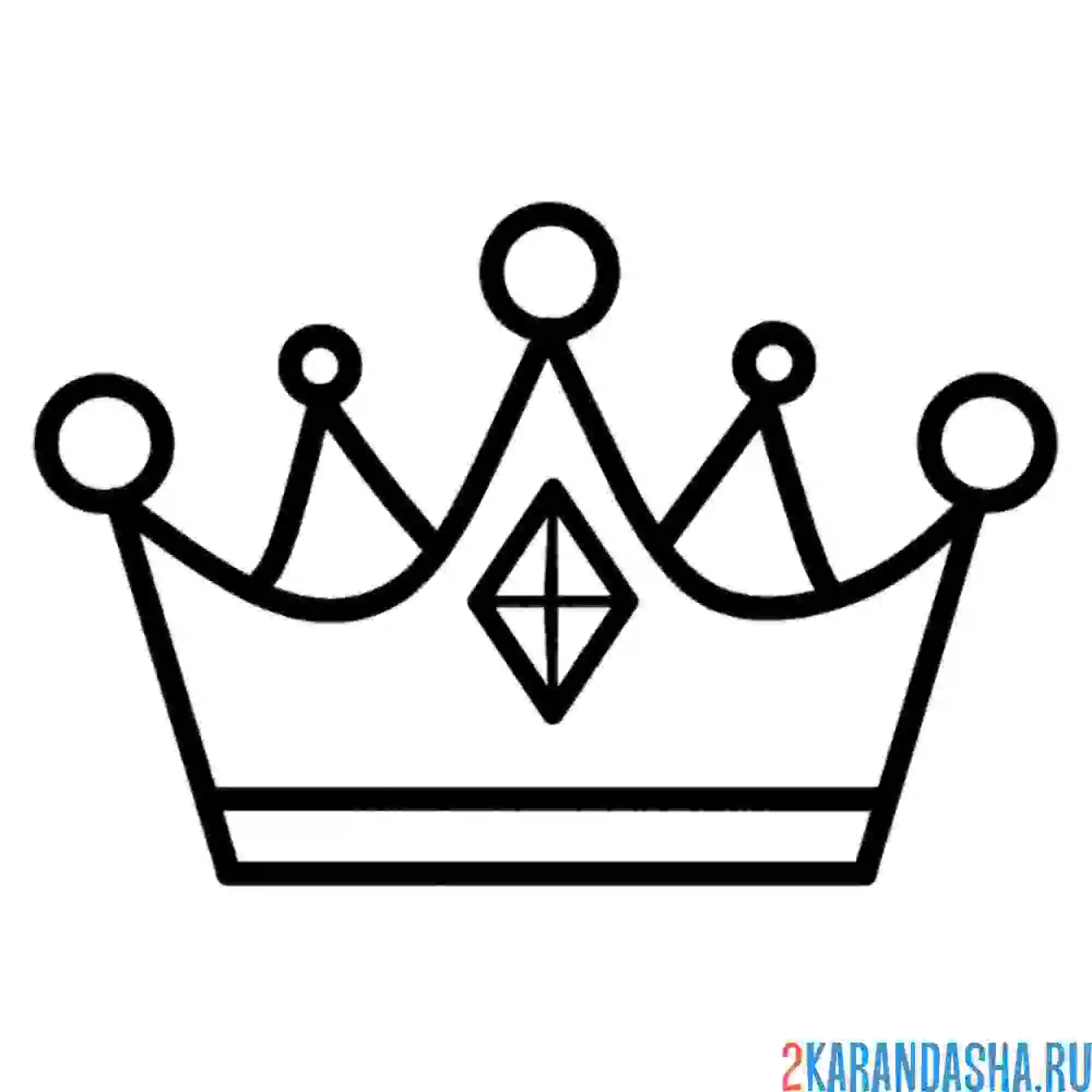 Раскраска корона принцессы с бриллиантами