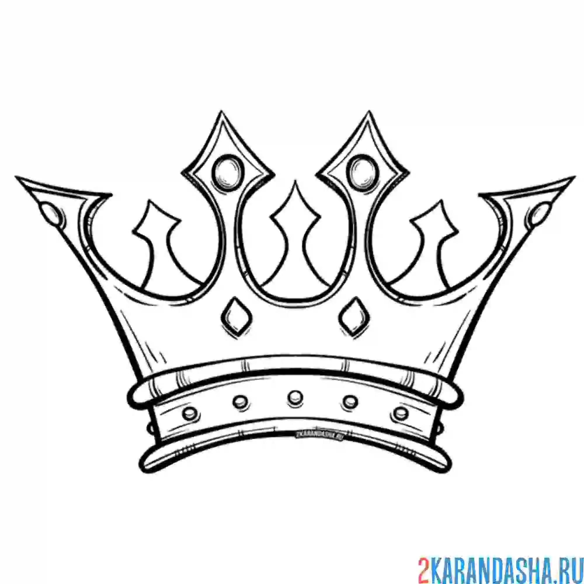 Раскраска необычная золотая корона