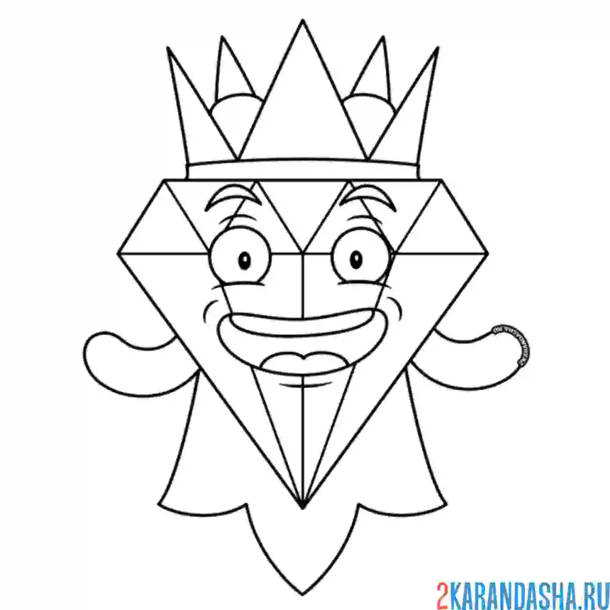 Раскраска бриллиант в короне