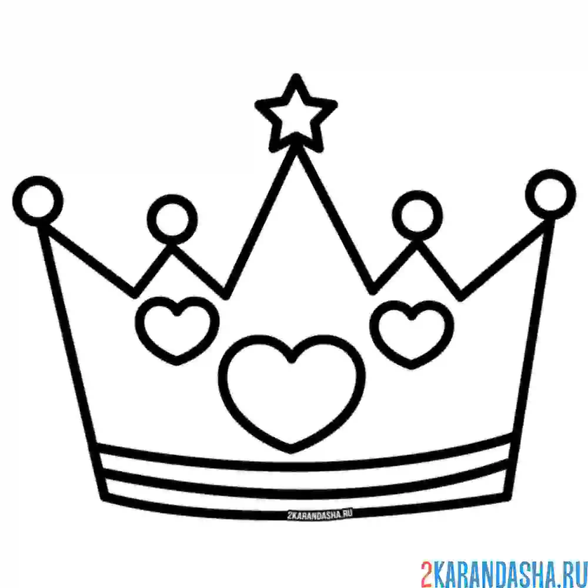 Раскраска корона для юной принцессы
